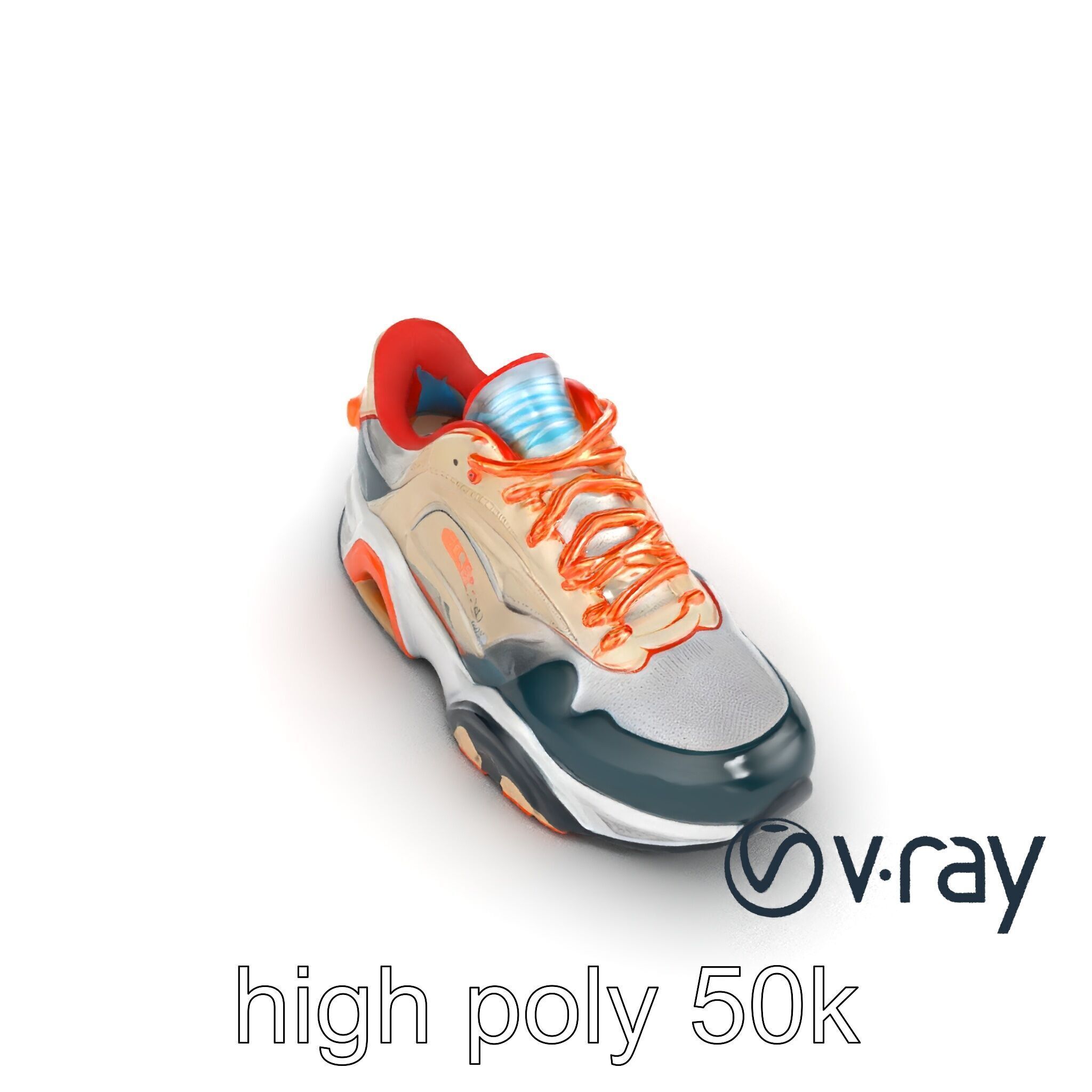 Retro-Futuristic Sneaker Innovative Sole Design model pack Low-poly 3D model_22