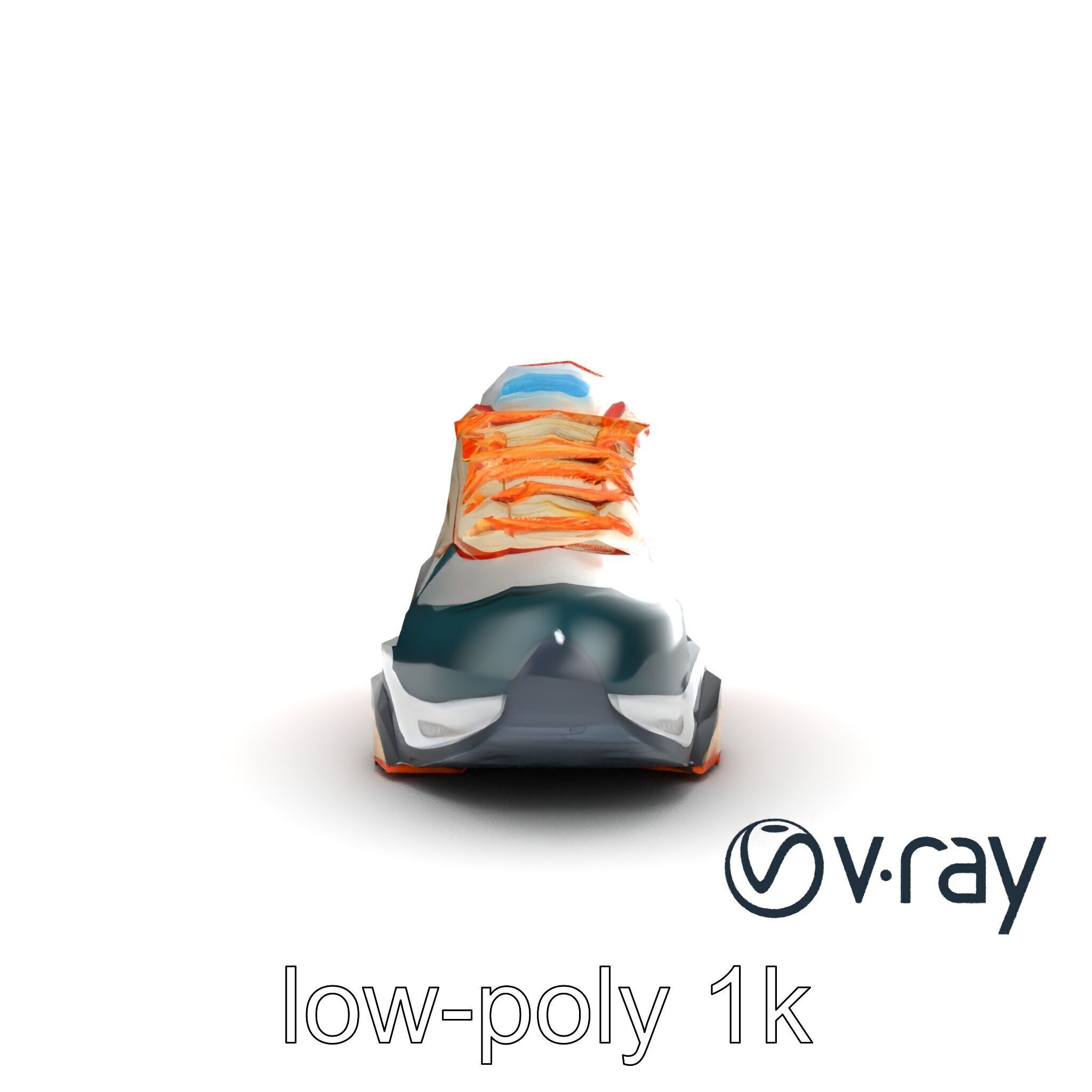 Retro-Futuristic Sneaker Innovative Sole Design model pack Low-poly 3D model_19