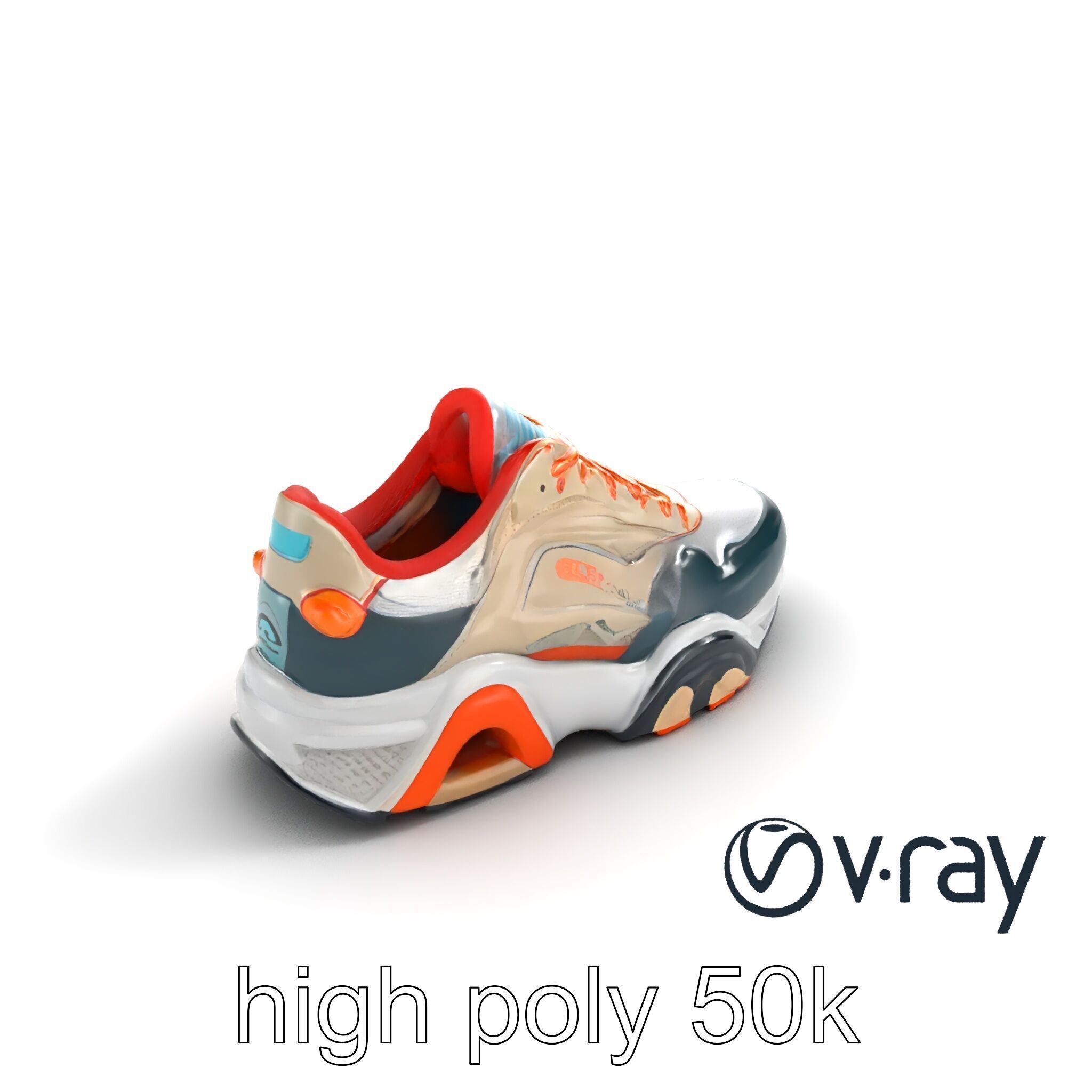 Retro-Futuristic Sneaker Innovative Sole Design model pack Low-poly 3D model_11