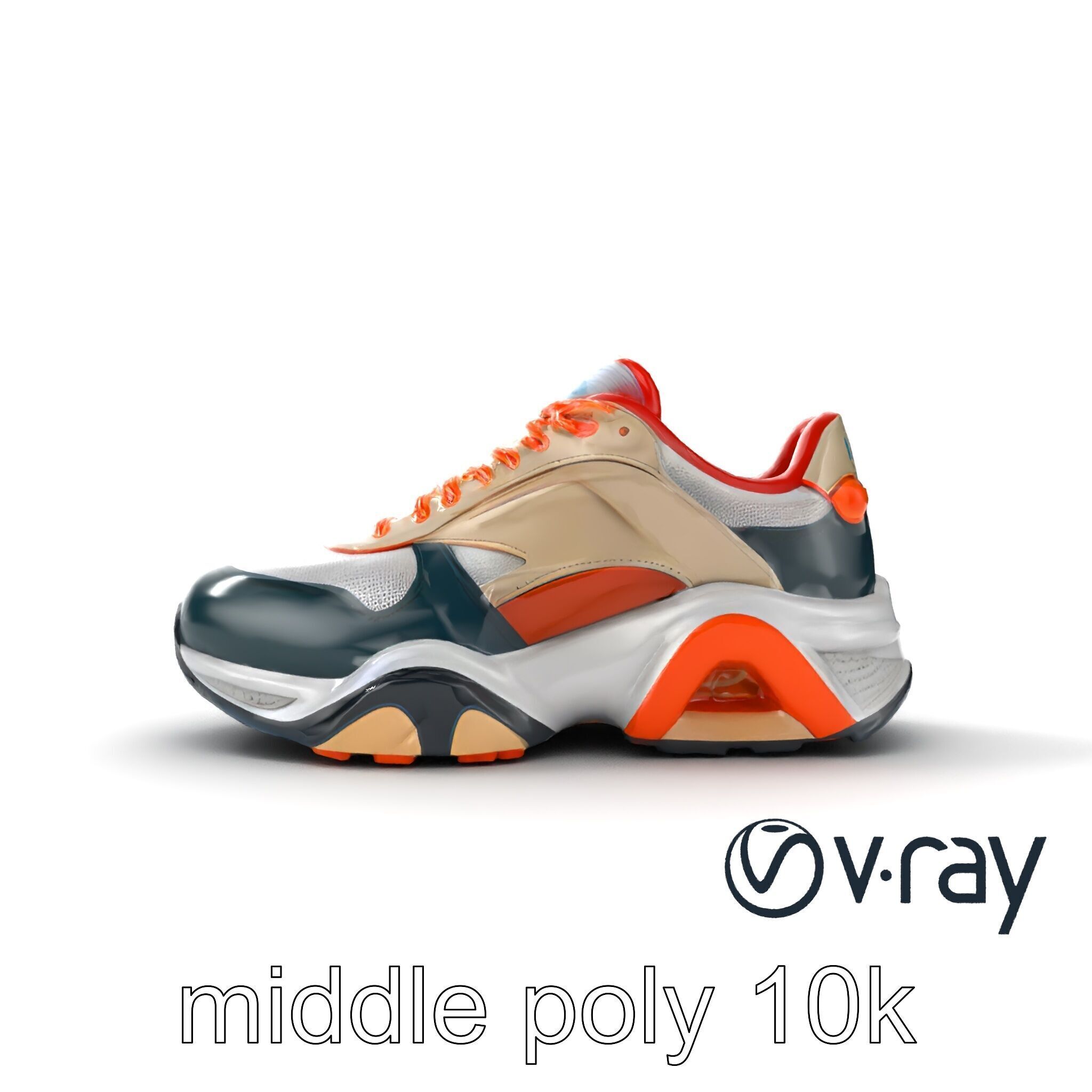 Retro-Futuristic Sneaker Innovative Sole Design model pack Low-poly 3D model_27