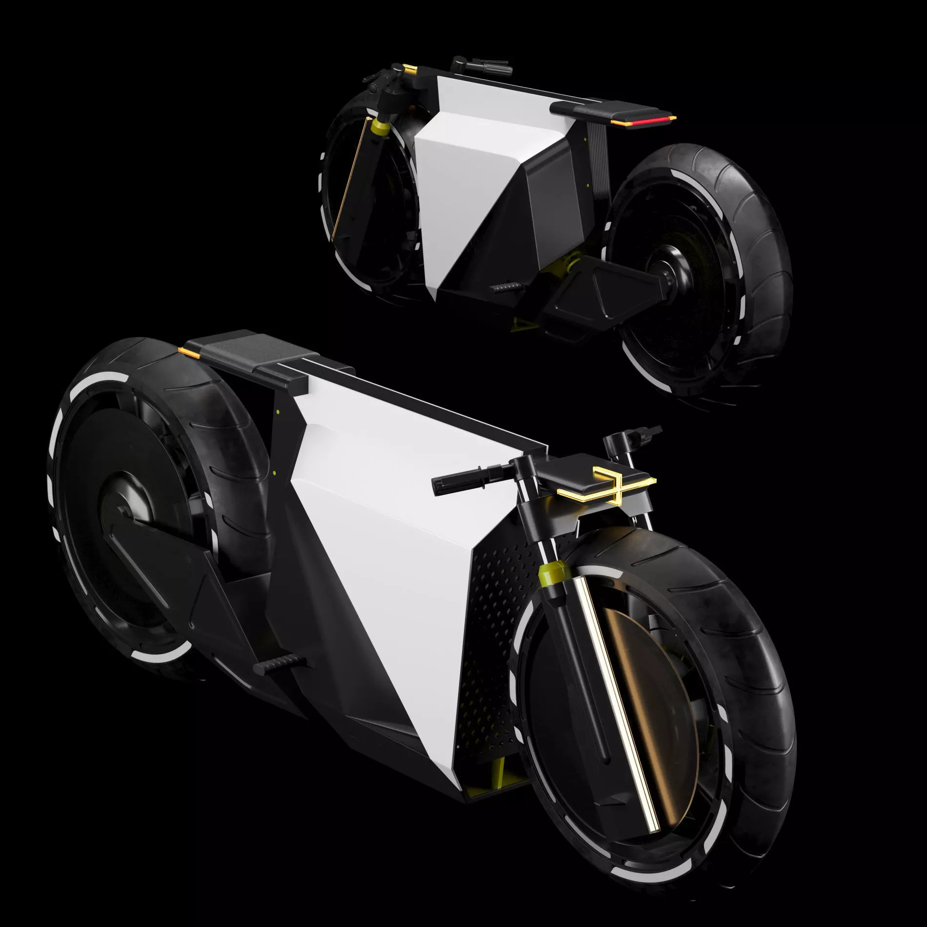Cyberpunk Concept Motorcycle - Sci-Fi Futuristic Bike 3D model