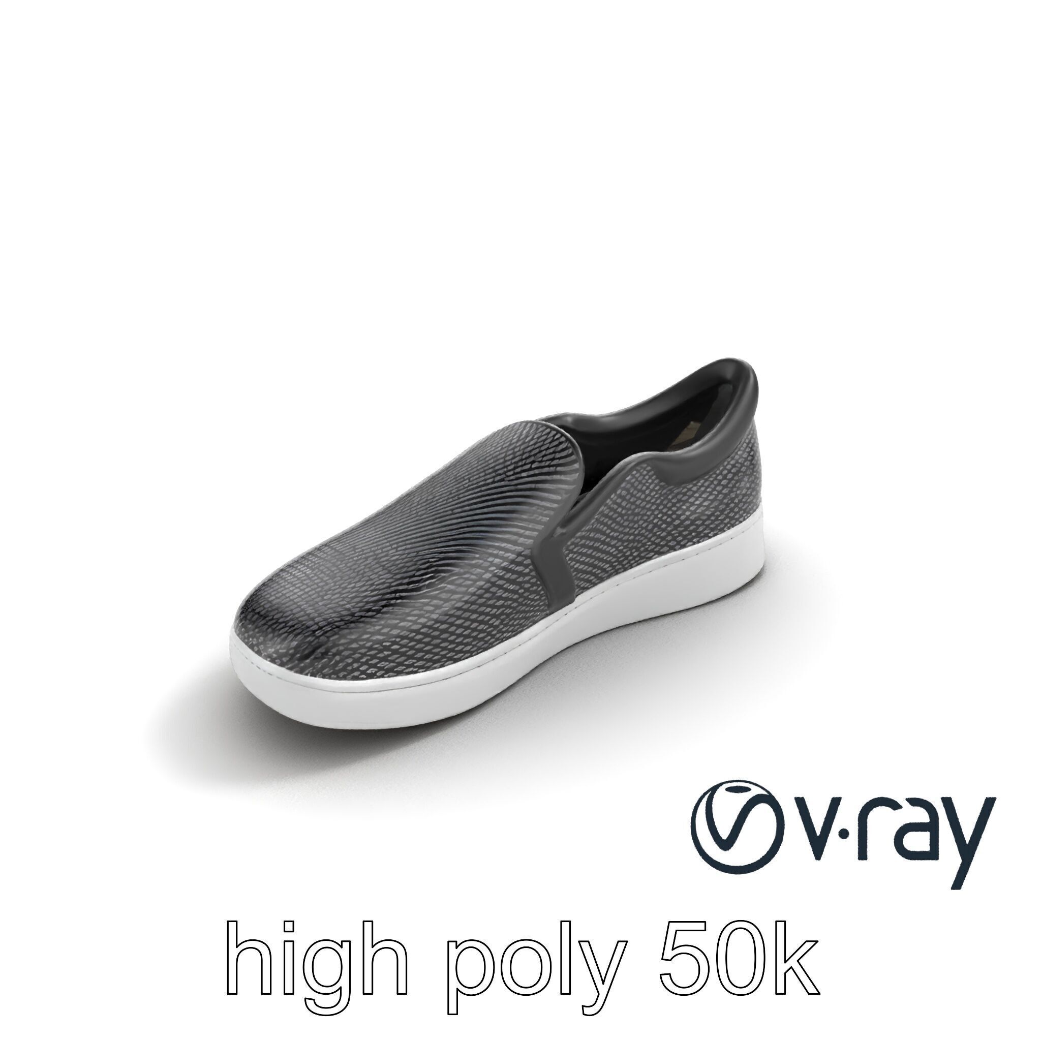 Sleek Minimalist Slip-On Shoe model pack Low-poly 3D model_8