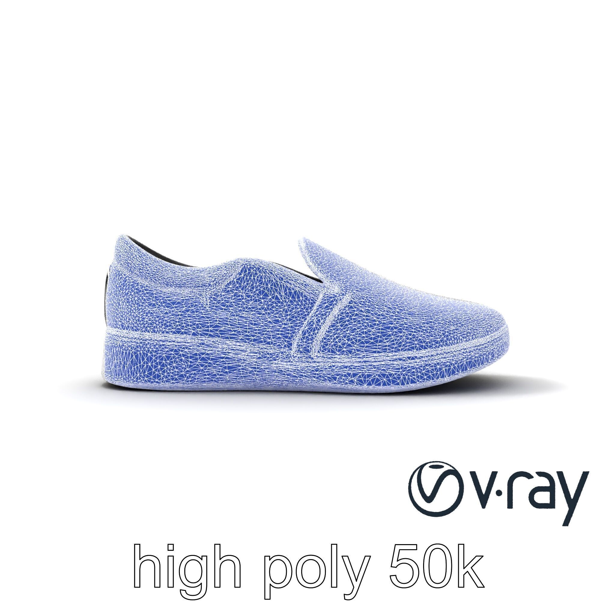 Sleek Minimalist Slip-On Shoe model pack Low-poly 3D model_30