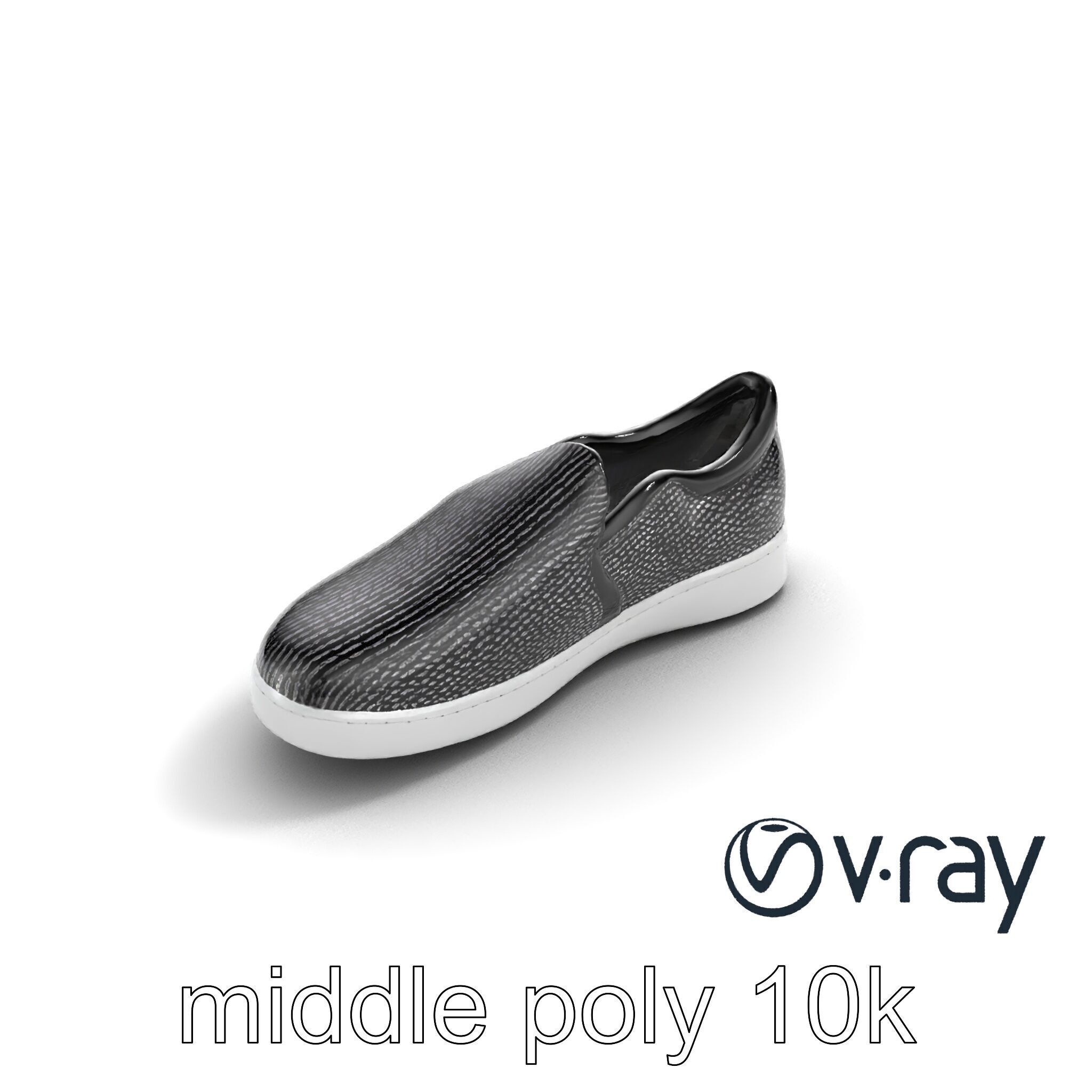 Sleek Minimalist Slip-On Shoe model pack Low-poly 3D model_9