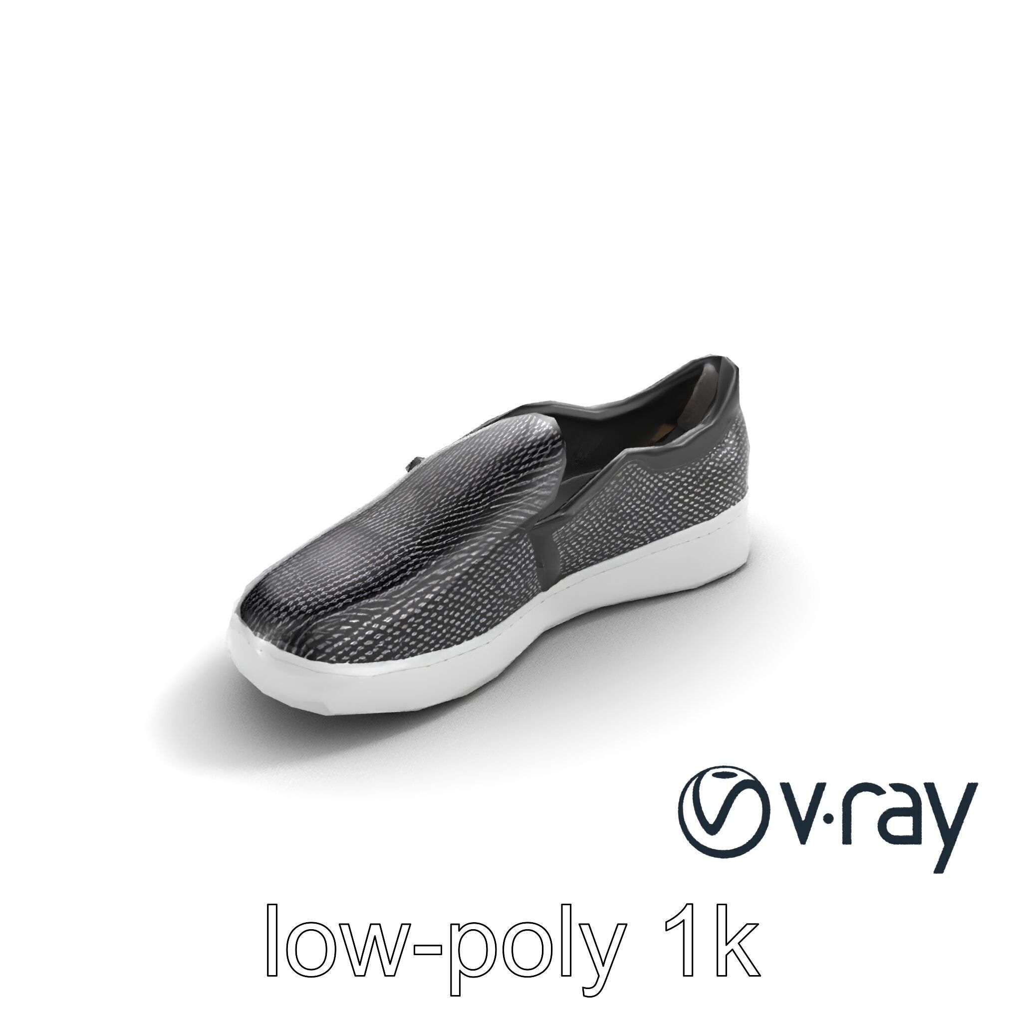 Sleek Minimalist Slip-On Shoe model pack Low-poly 3D model_10
