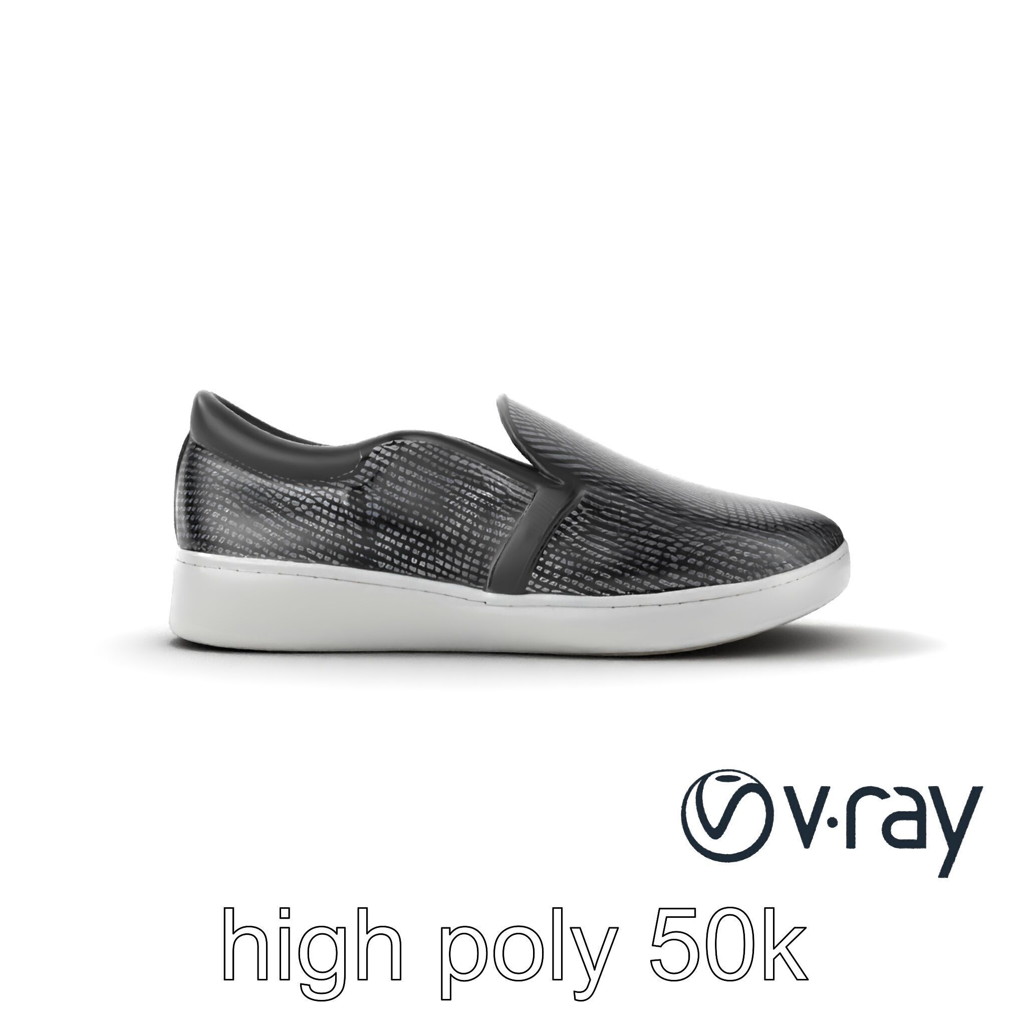 Sleek Minimalist Slip-On Shoe model pack Low-poly 3D model_18