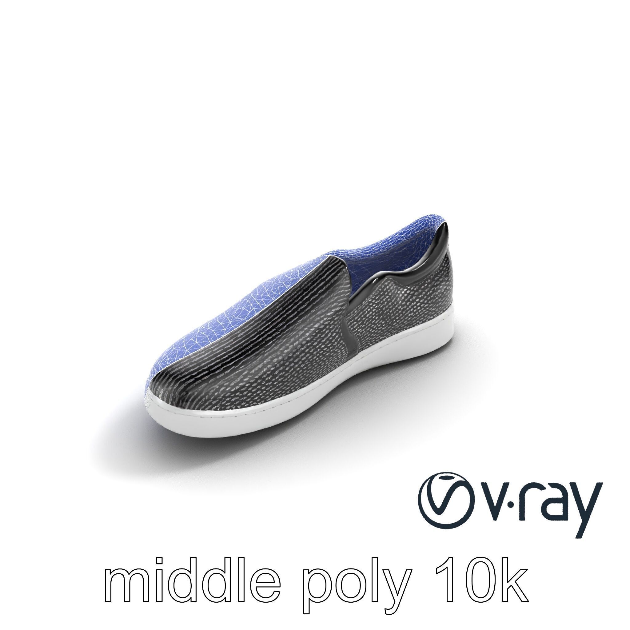 Sleek Minimalist Slip-On Shoe model pack Low-poly 3D model_31