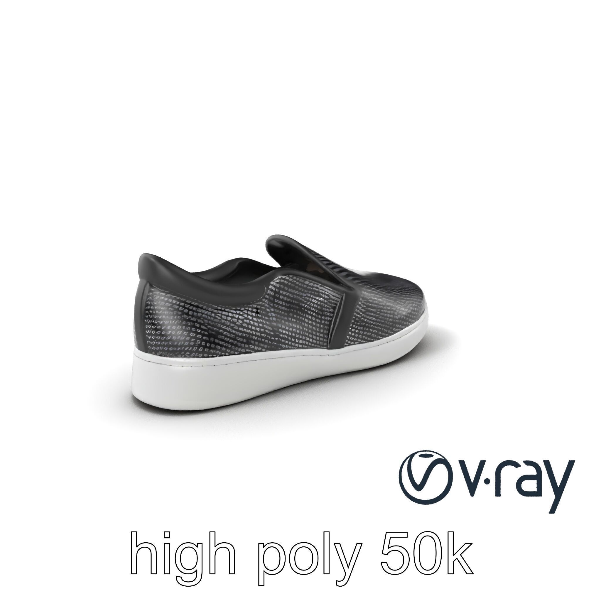 Sleek Minimalist Slip-On Shoe model pack Low-poly 3D model_5