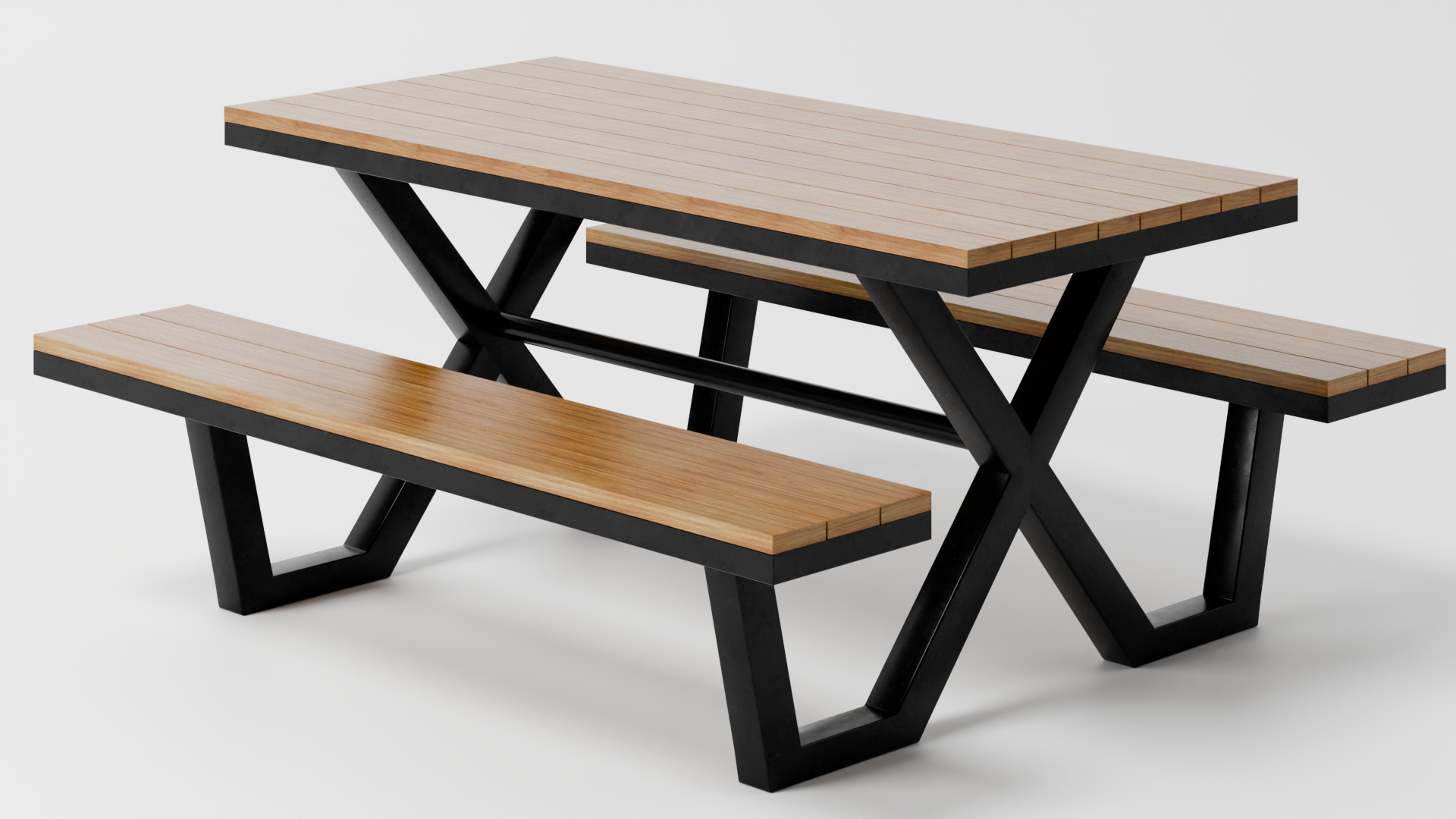Modern Picnic Table High Quality 3d Model 3D model_3