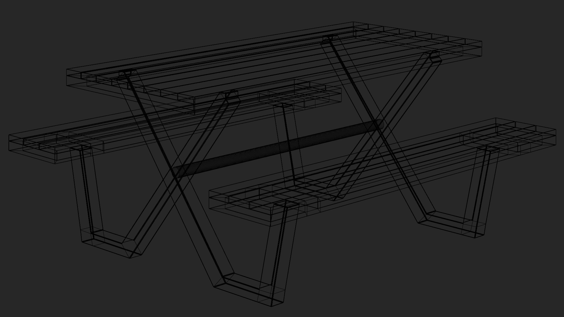 Modern Picnic Table High Quality 3d Model 3D model_6