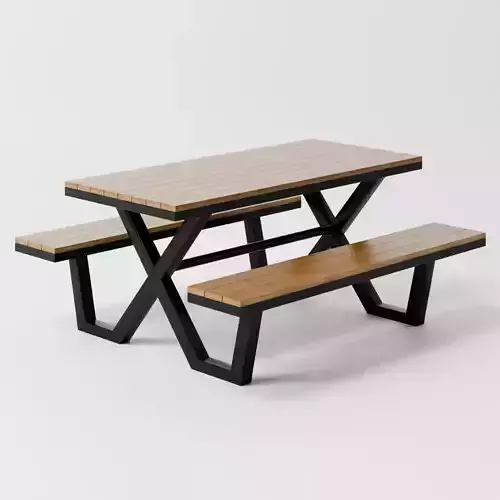 Modern Picnic Table High Quality 3d Model