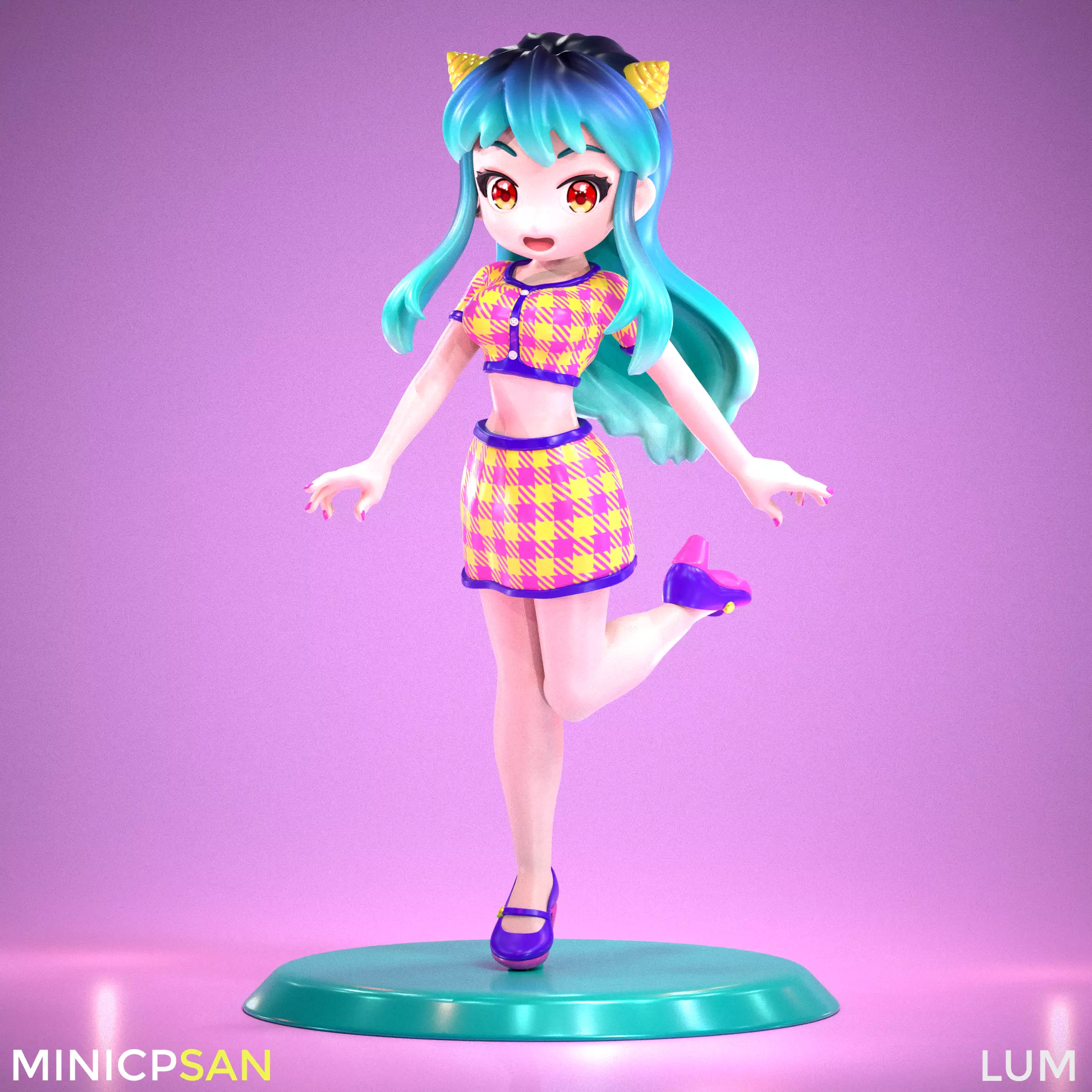 Lum - Colorful Retro Charm Outfit - Urusei Yatsura 3D print model_0