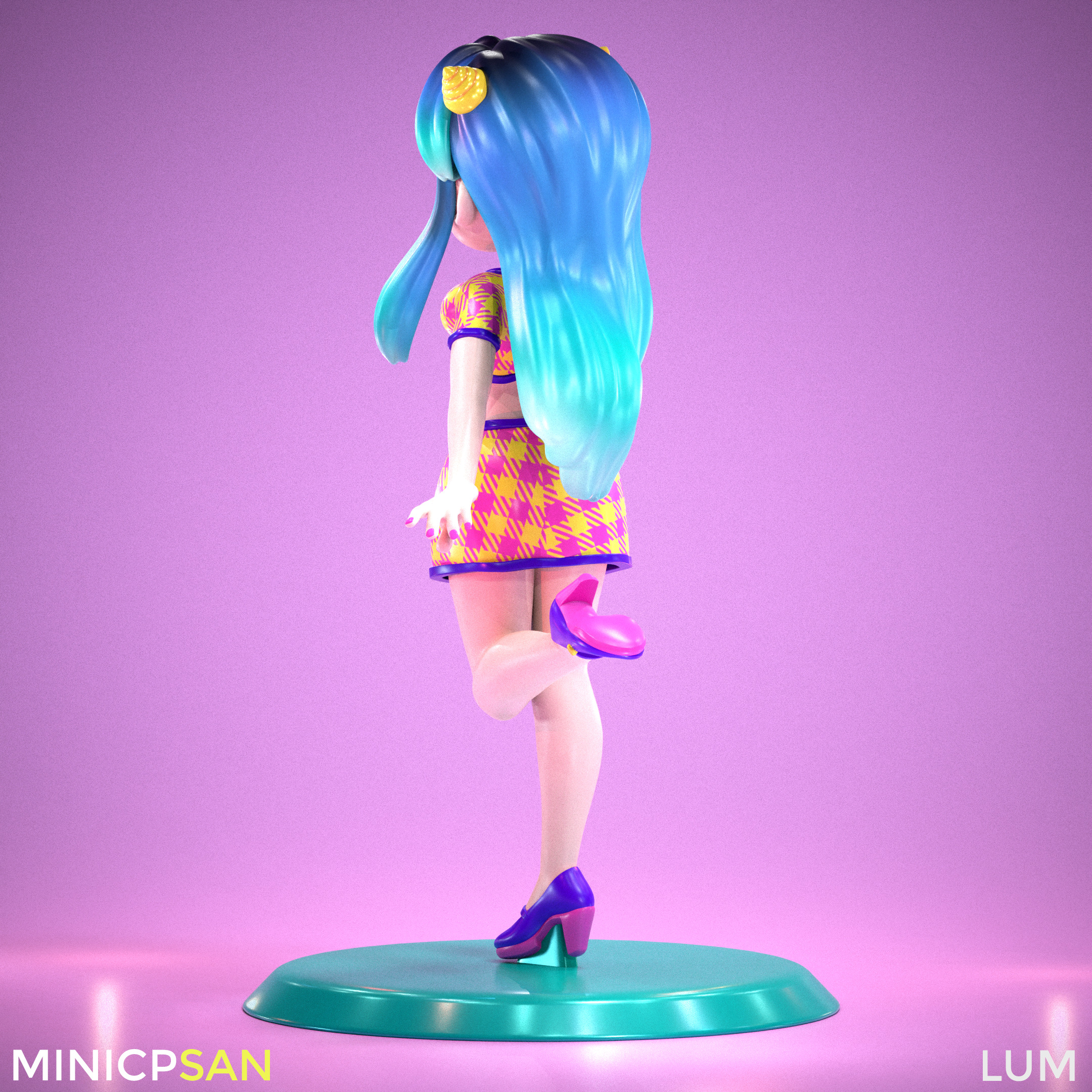 Lum - Colorful Retro Charm Outfit - Urusei Yatsura 3D print model_3