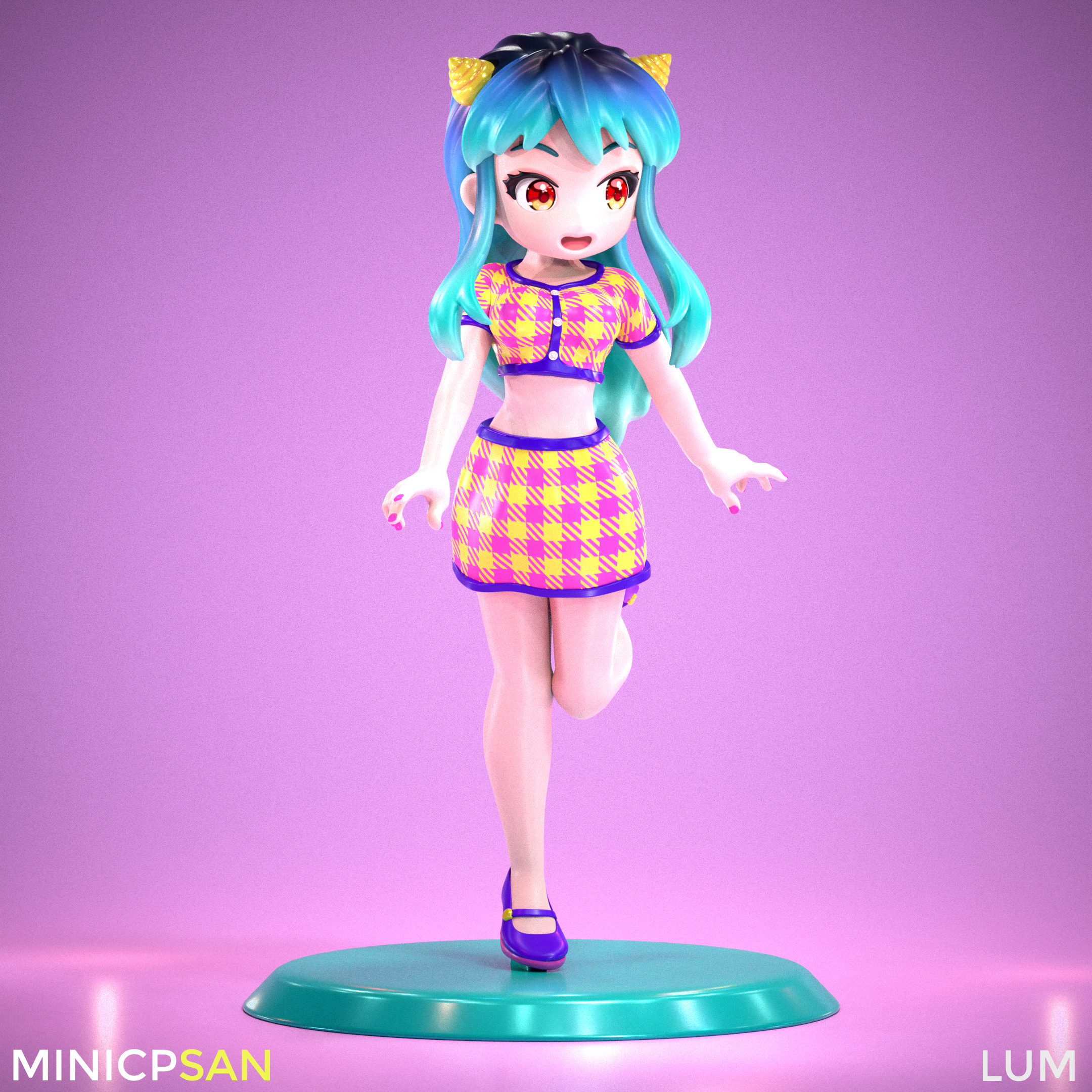 Lum - Colorful Retro Charm Outfit - Urusei Yatsura 3D print model_7