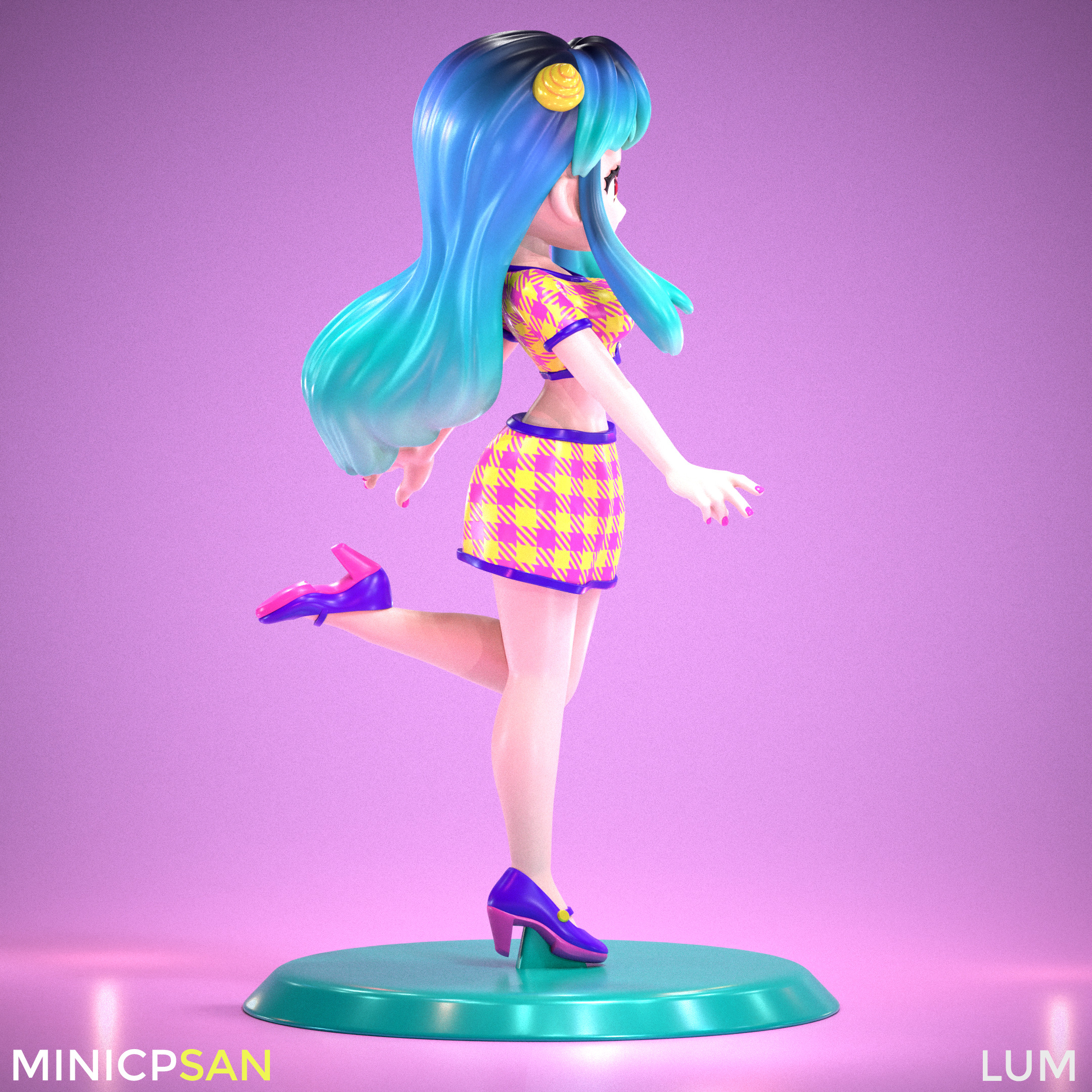 Lum - Colorful Retro Charm Outfit - Urusei Yatsura 3D print model_5