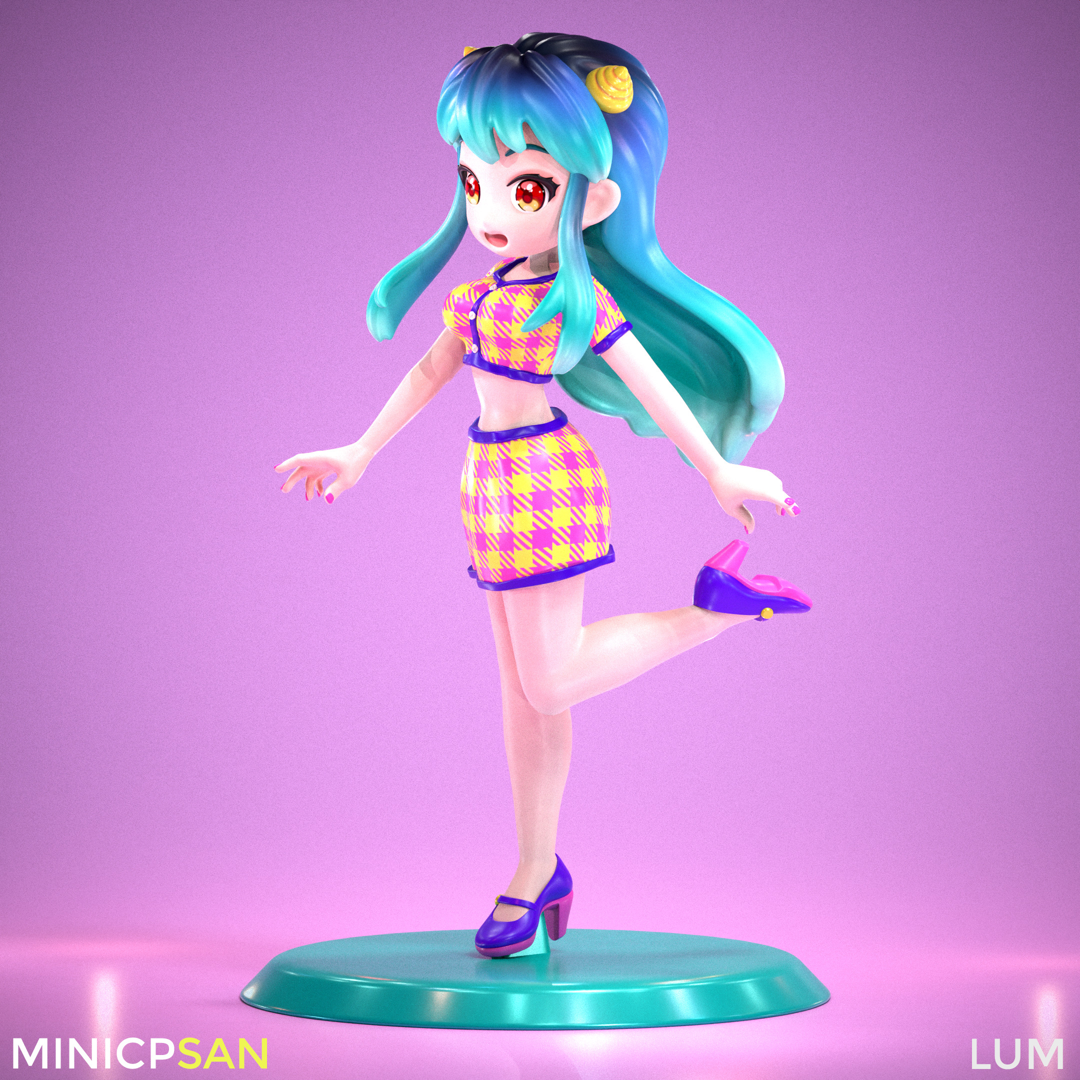 Lum - Colorful Retro Charm Outfit - Urusei Yatsura 3D print model_1