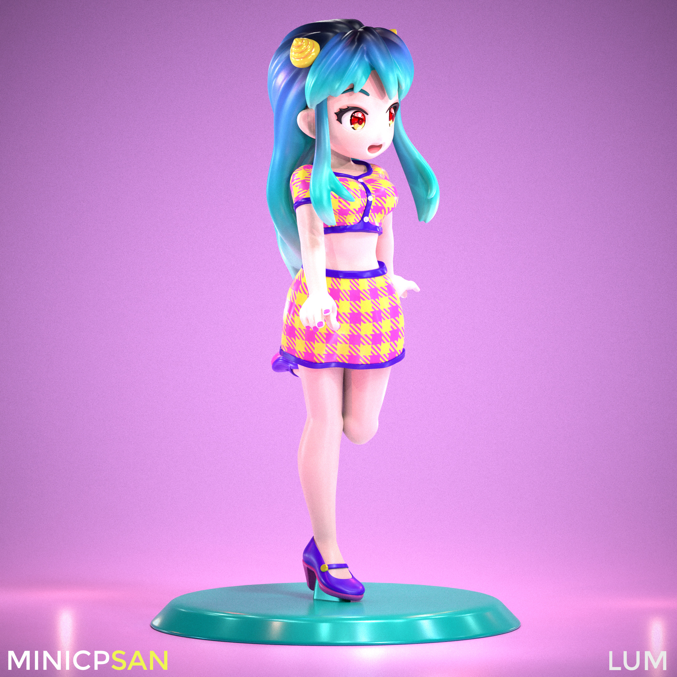 Lum - Colorful Retro Charm Outfit - Urusei Yatsura 3D print model_6