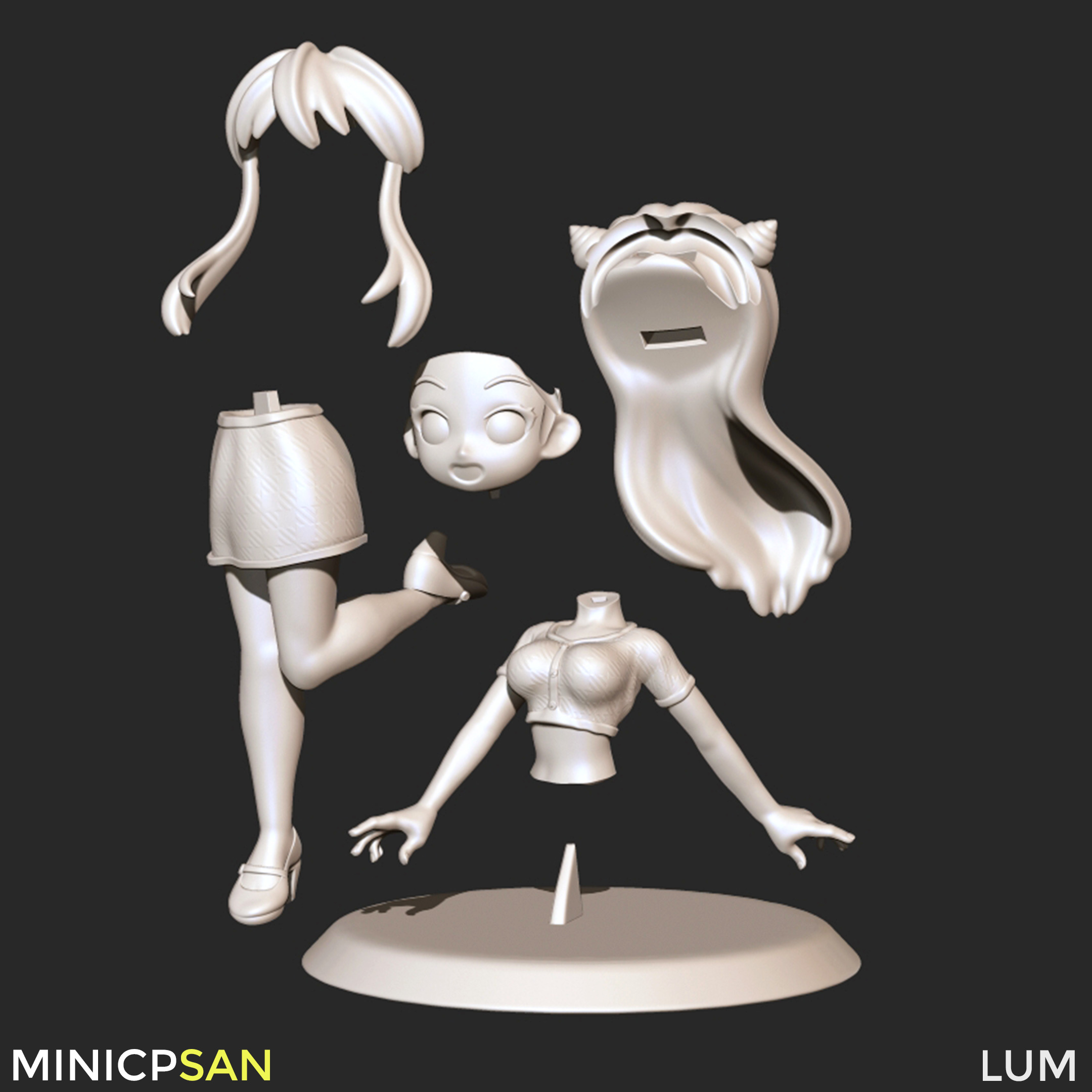 Lum - Colorful Retro Charm Outfit - Urusei Yatsura 3D print model_12