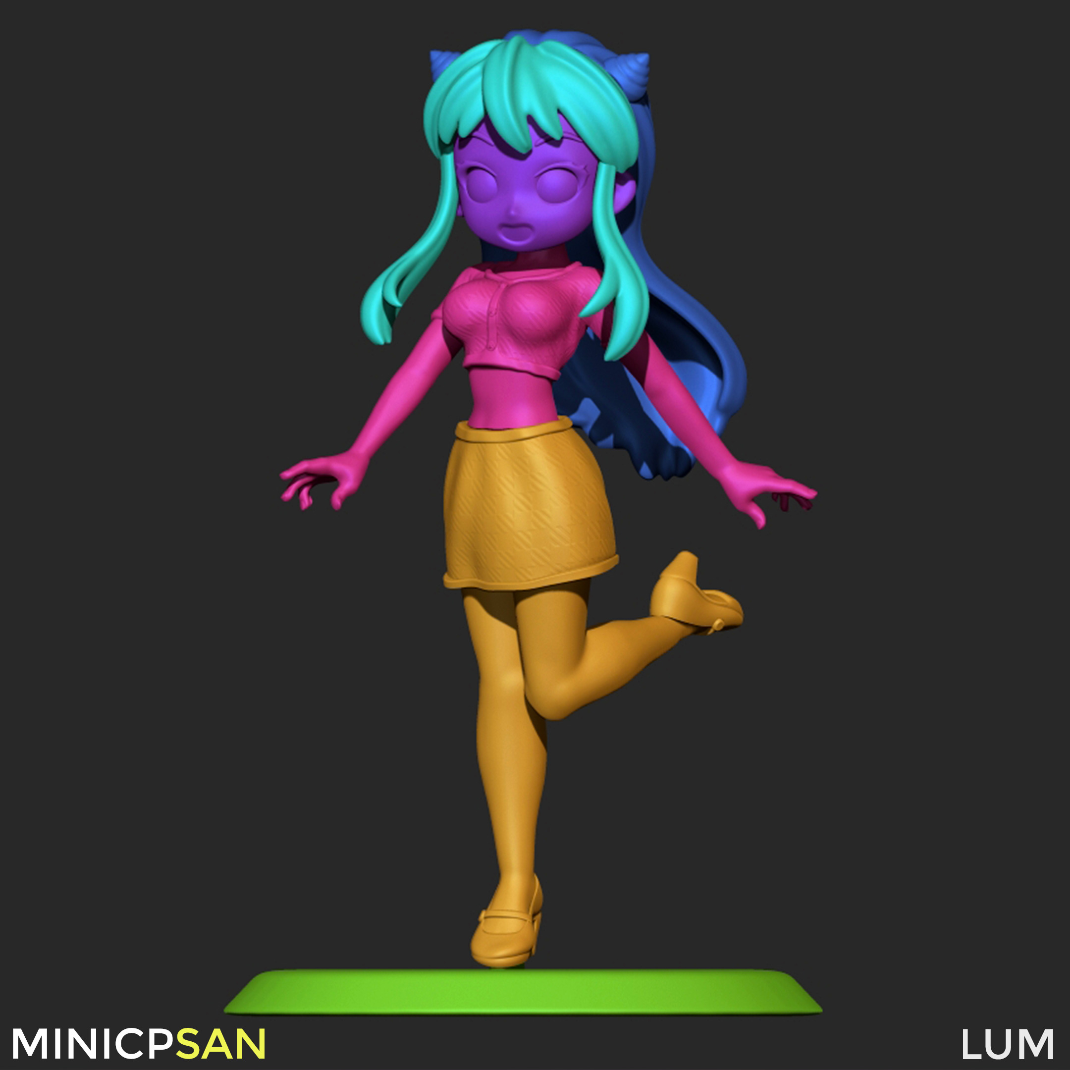 Lum - Colorful Retro Charm Outfit - Urusei Yatsura 3D print model_8