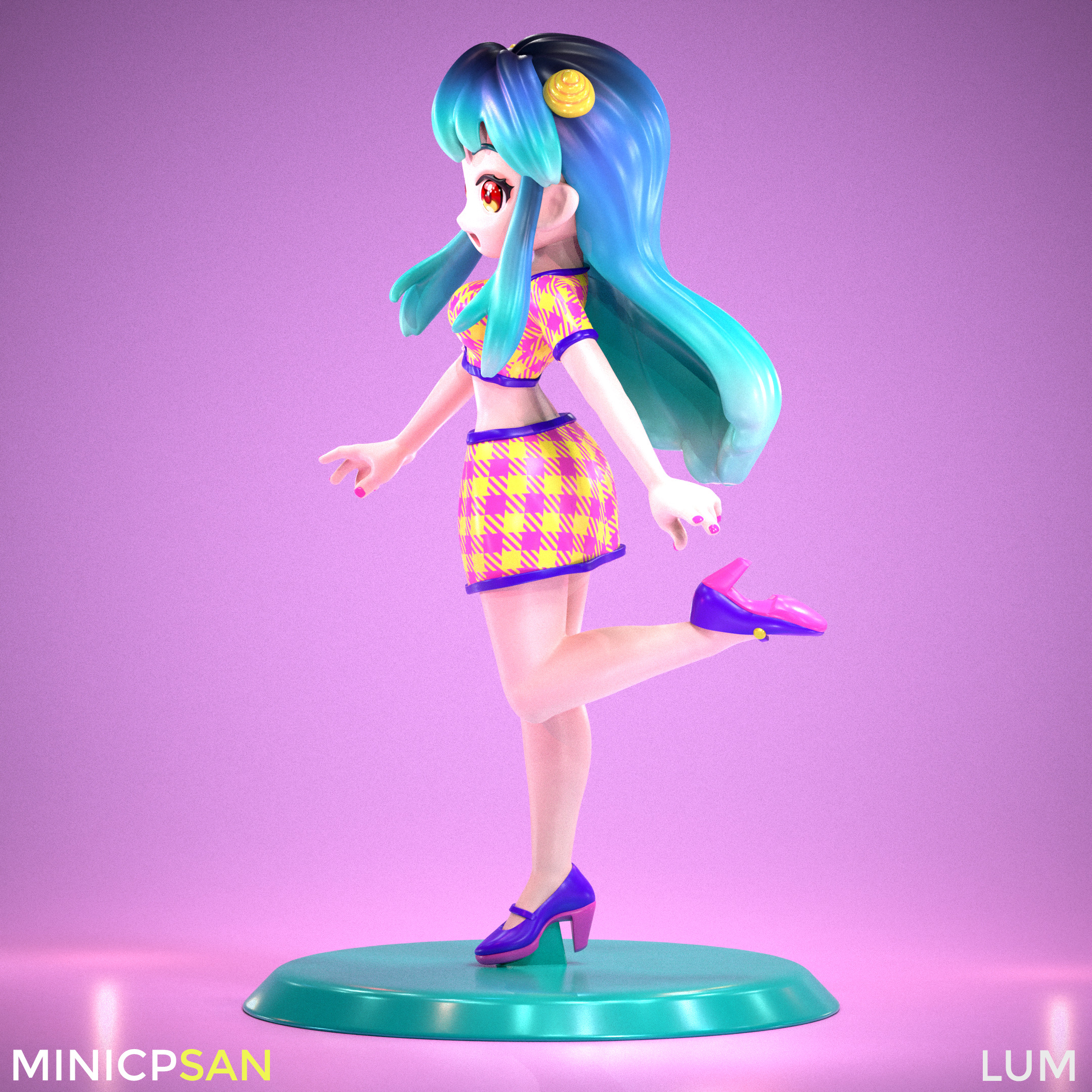 Lum - Colorful Retro Charm Outfit - Urusei Yatsura 3D print model_2