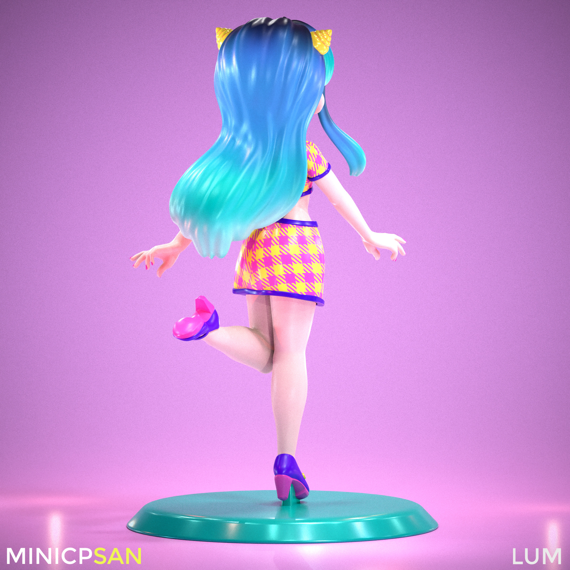 Lum - Colorful Retro Charm Outfit - Urusei Yatsura 3D print model_4