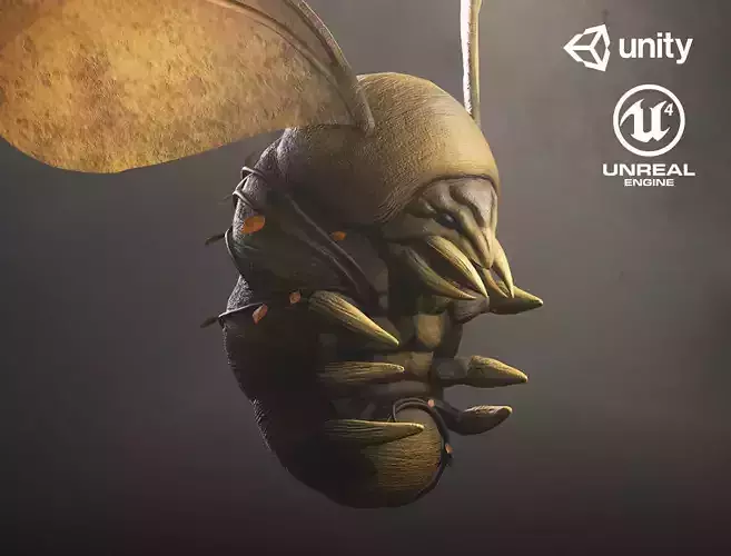 Land Worm2 - Game Ready Low-poly 3D model