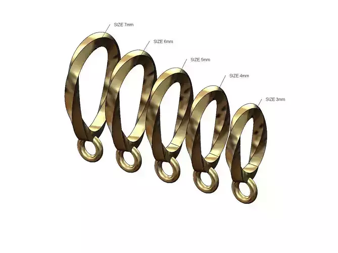 Square section simple twisted bail with loop