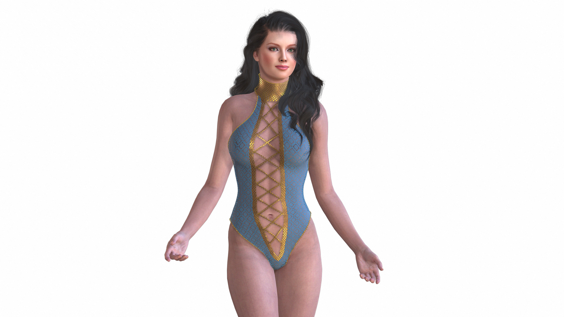 Body Suit Low-poly 3D model_4