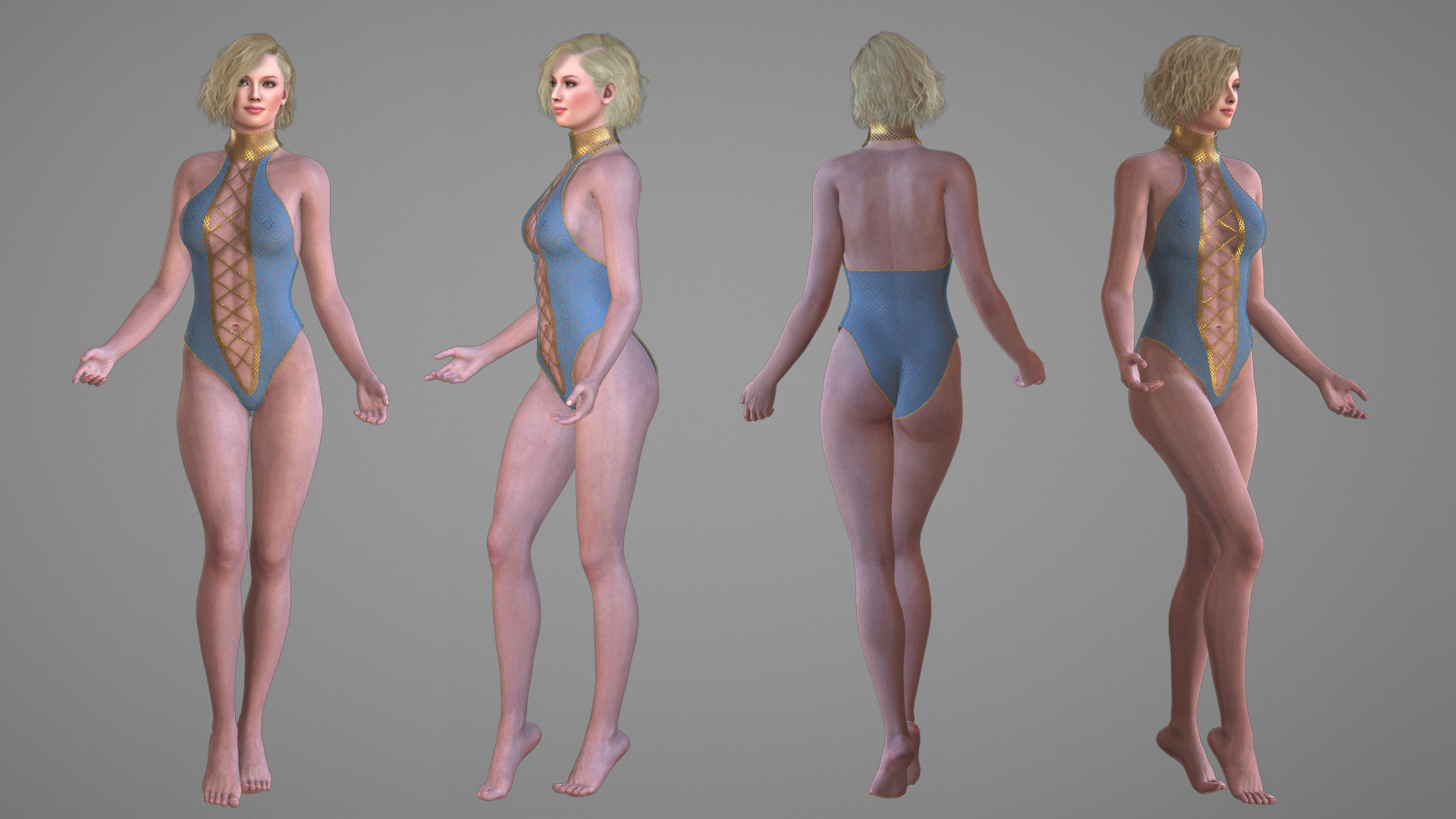 Body Suit Low-poly 3D model_2