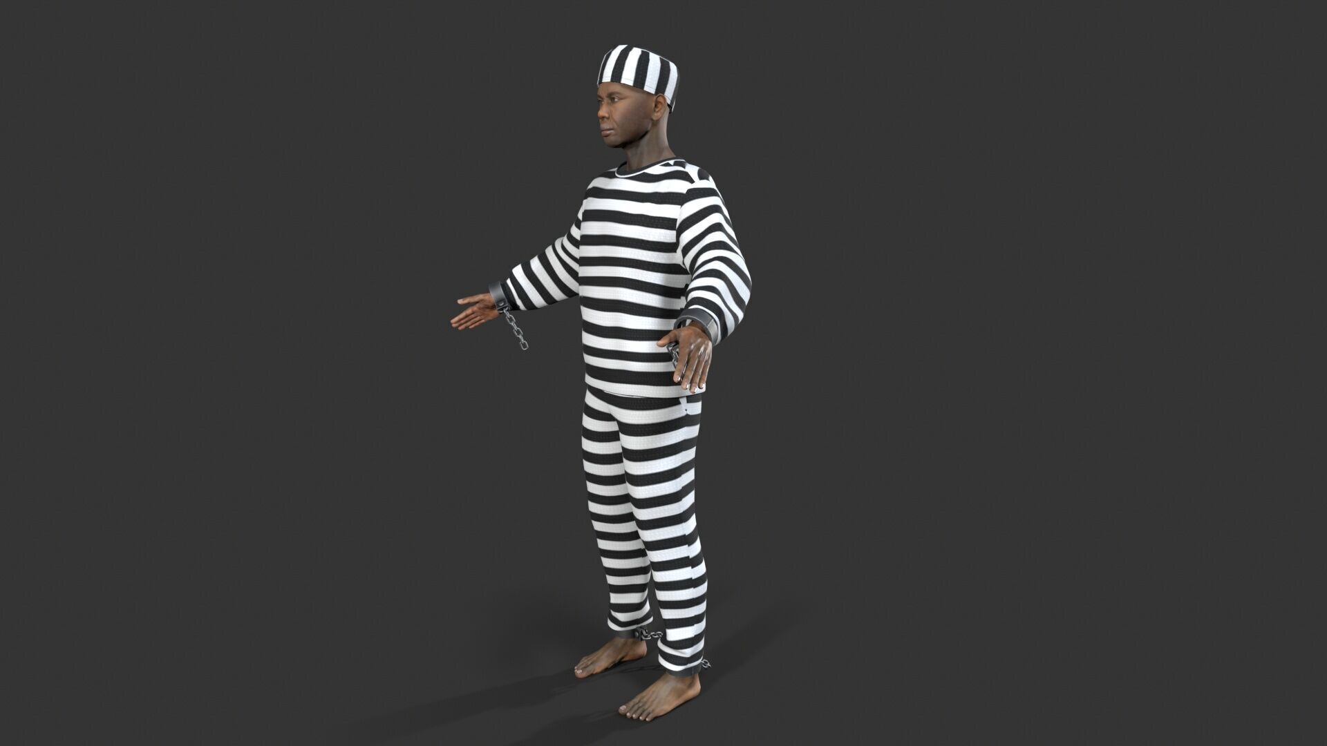 prisoner character Low-poly 3D model_6
