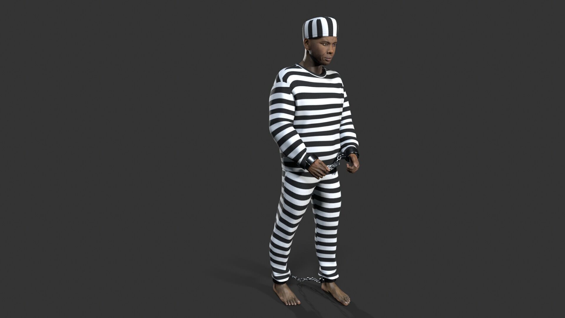 prisoner character Low-poly 3D model_3