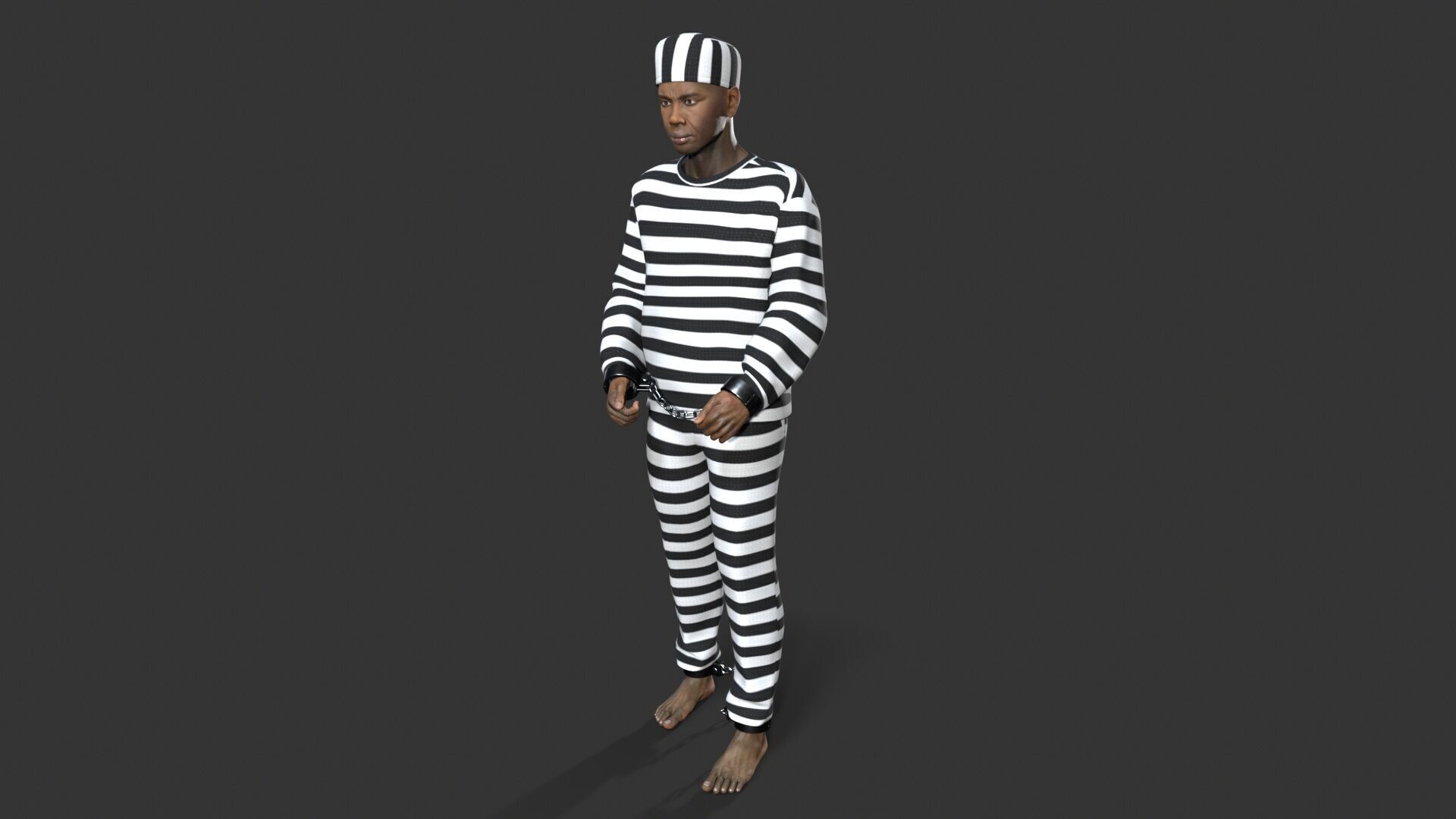 prisoner character Low-poly 3D model_1