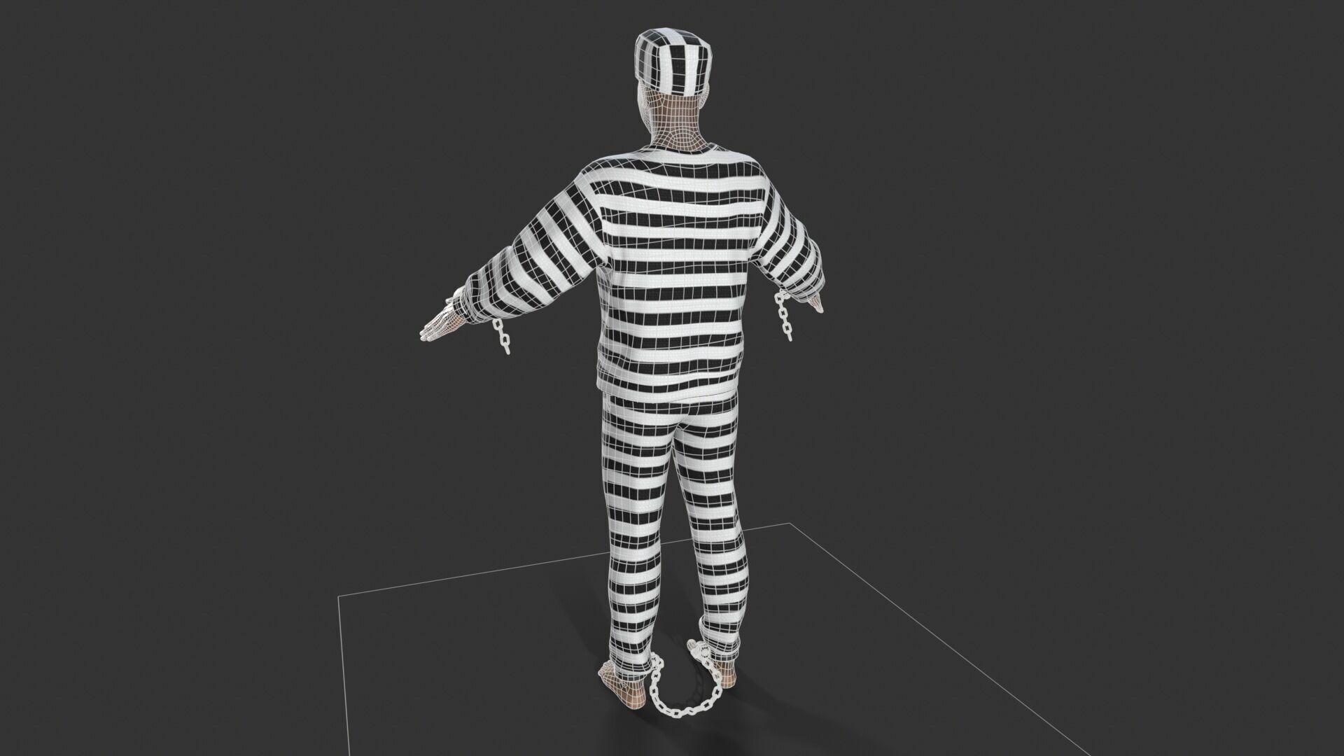 prisoner character Low-poly 3D model_10