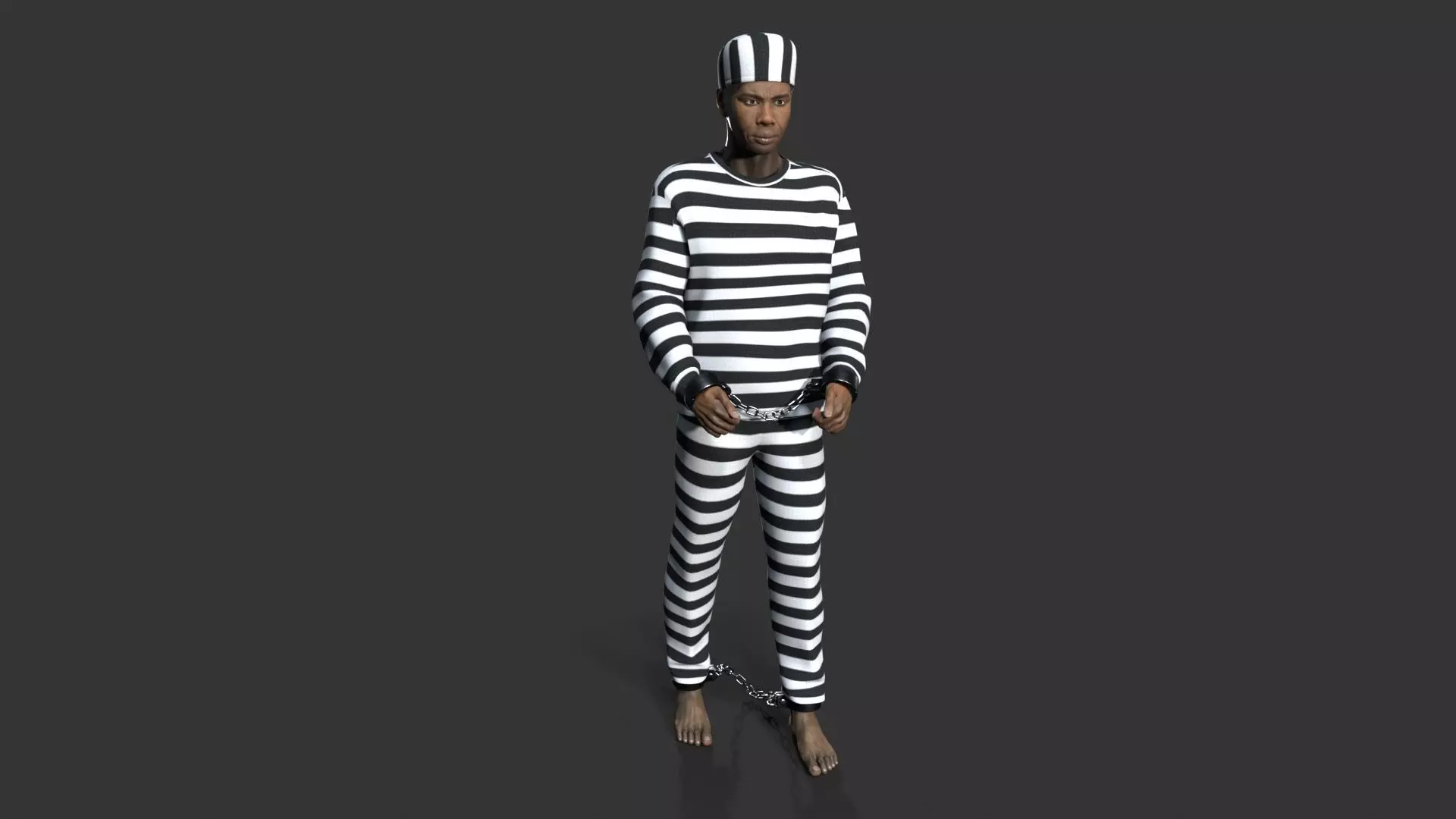 prisoner character Low-poly 3D model_0