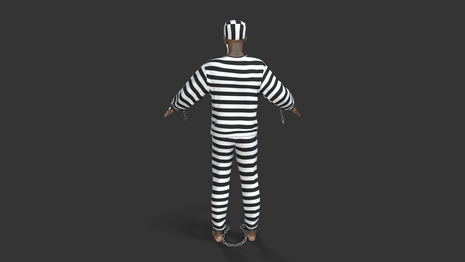 prisoner character Low-poly 3D model_7