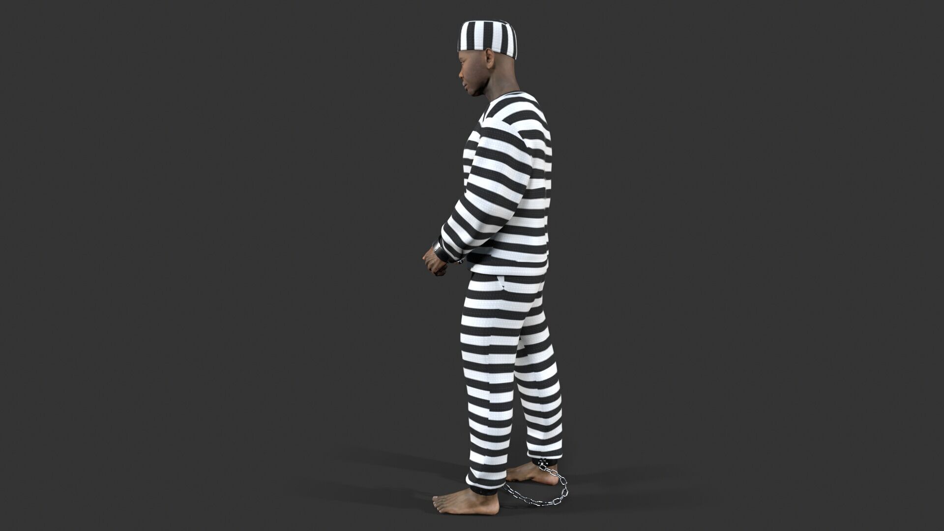 prisoner character Low-poly 3D model_2