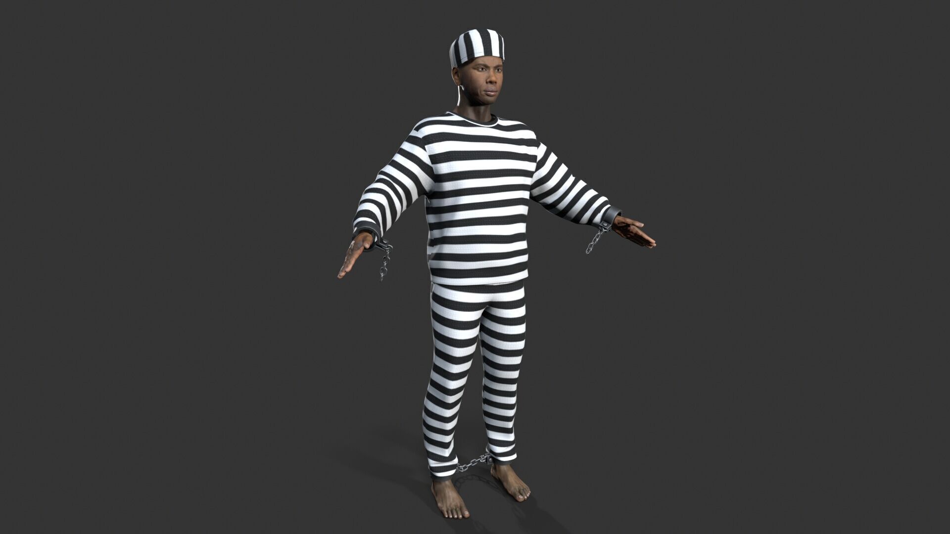 prisoner character Low-poly 3D model_8