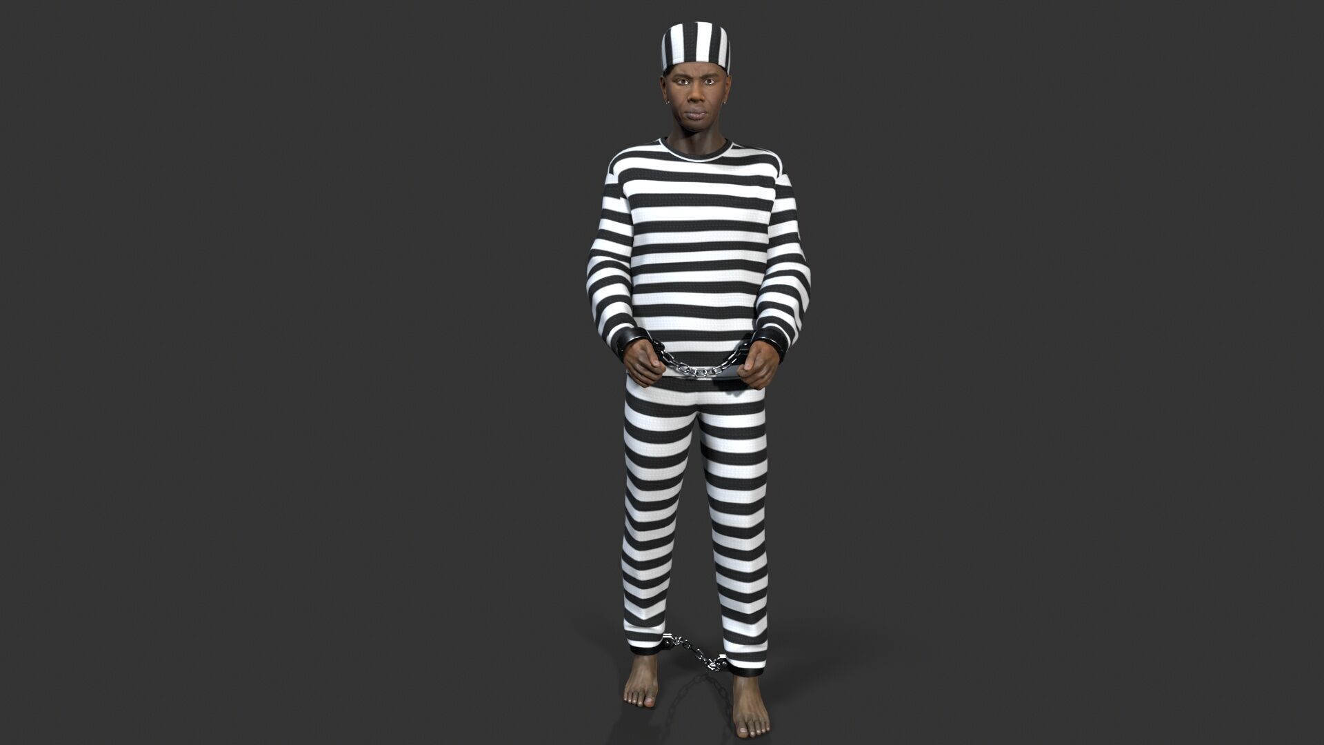 prisoner character Low-poly 3D model_4