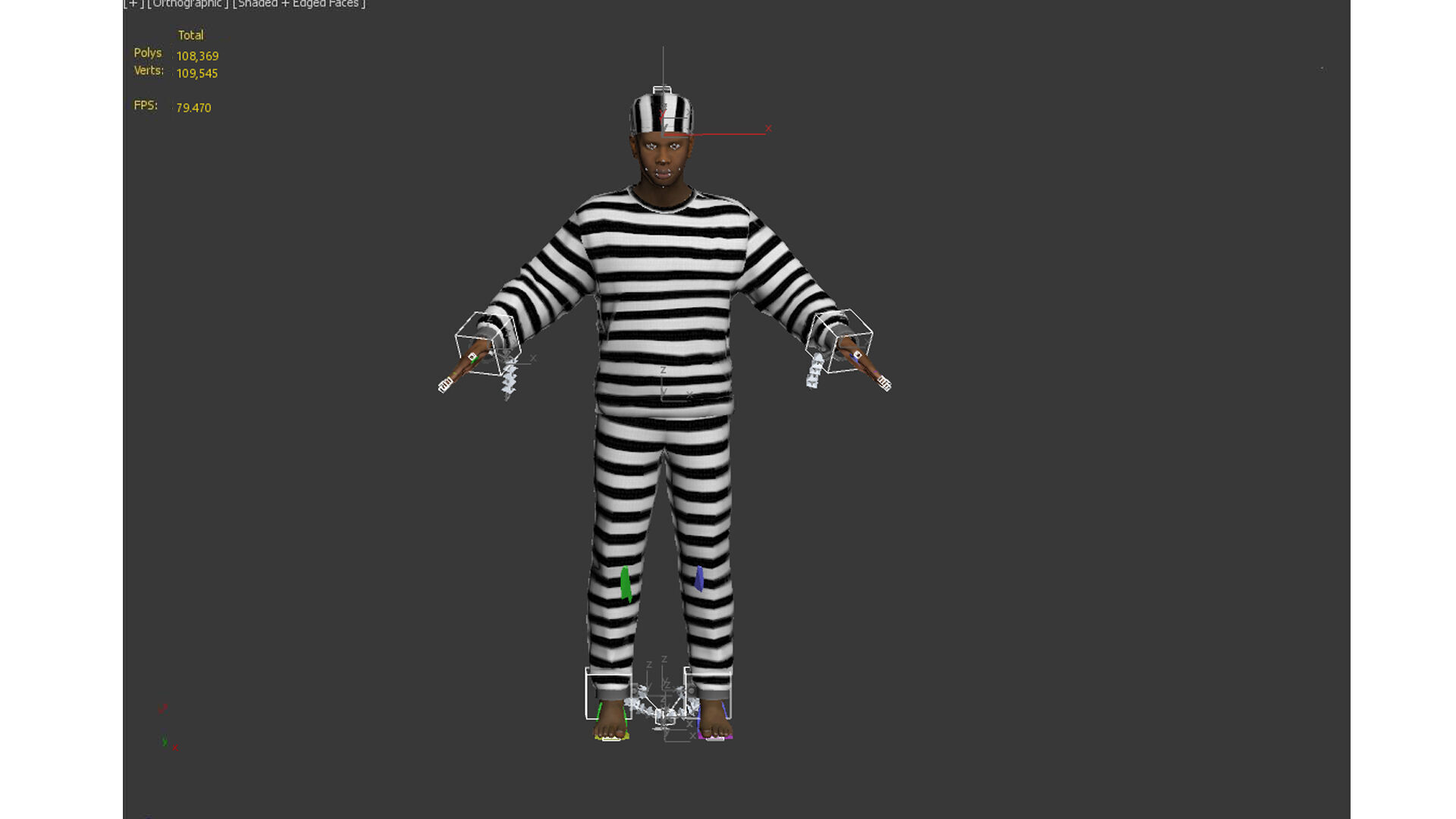 prisoner character Low-poly 3D model_12