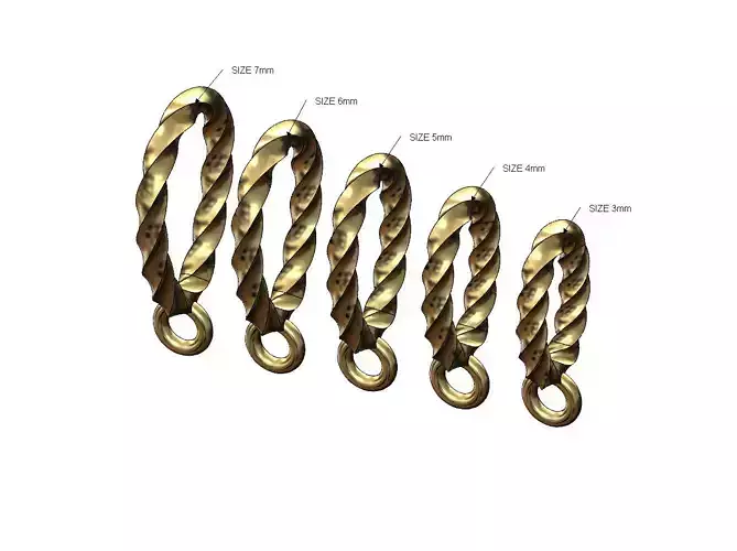 Square section double twisted bail with loop