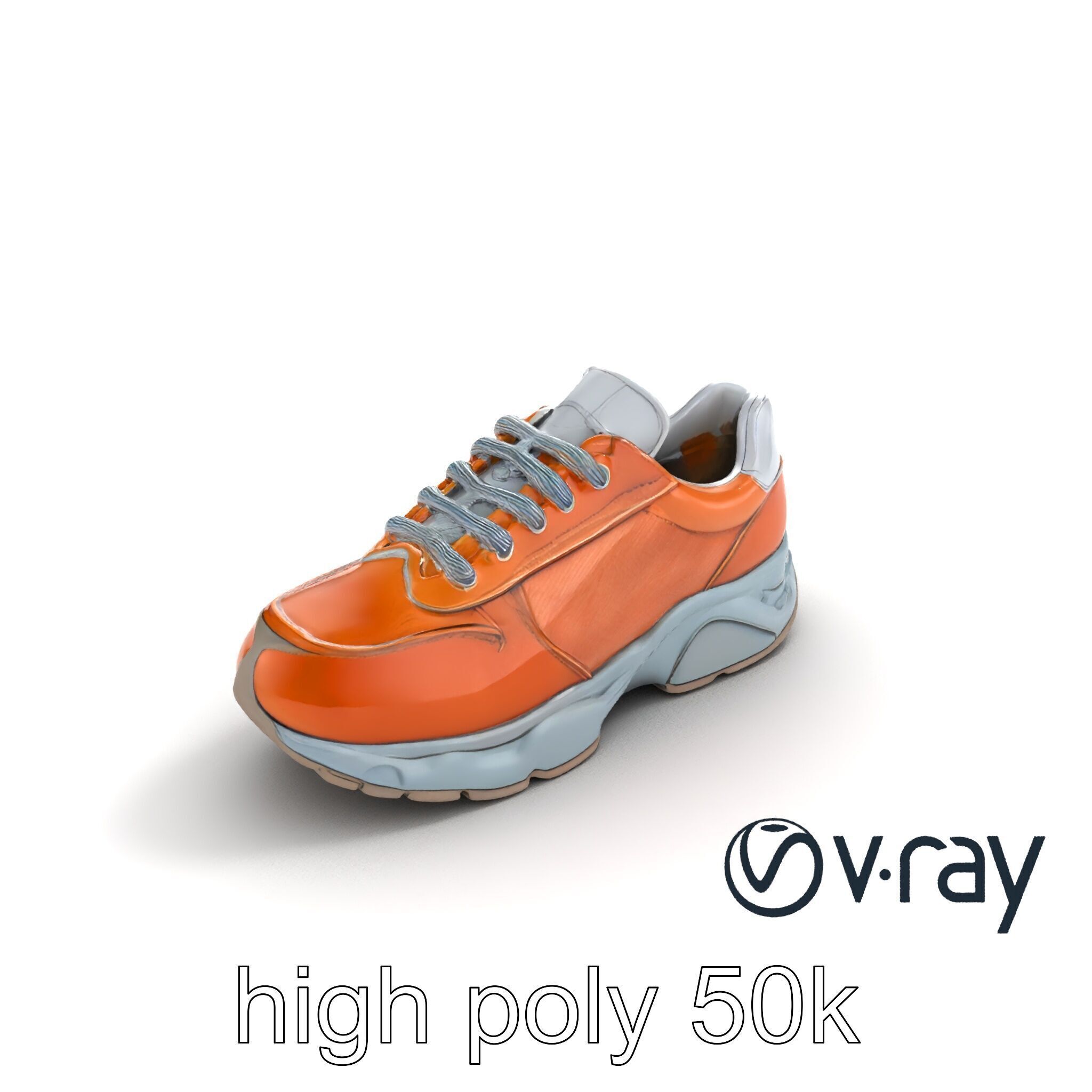 Luxury Designer Sneaker Sculptural model pack Low-poly 3D model_11