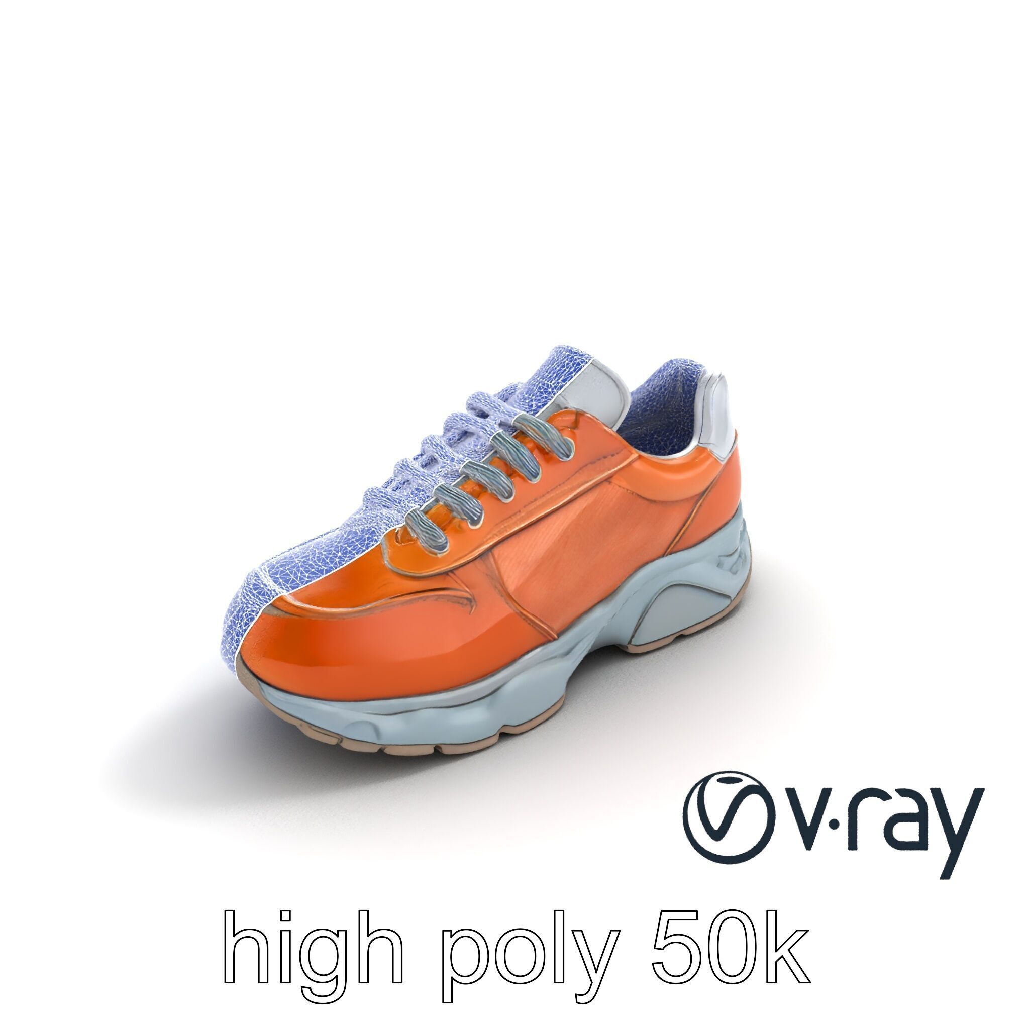 Luxury Designer Sneaker Sculptural model pack Low-poly 3D model_12