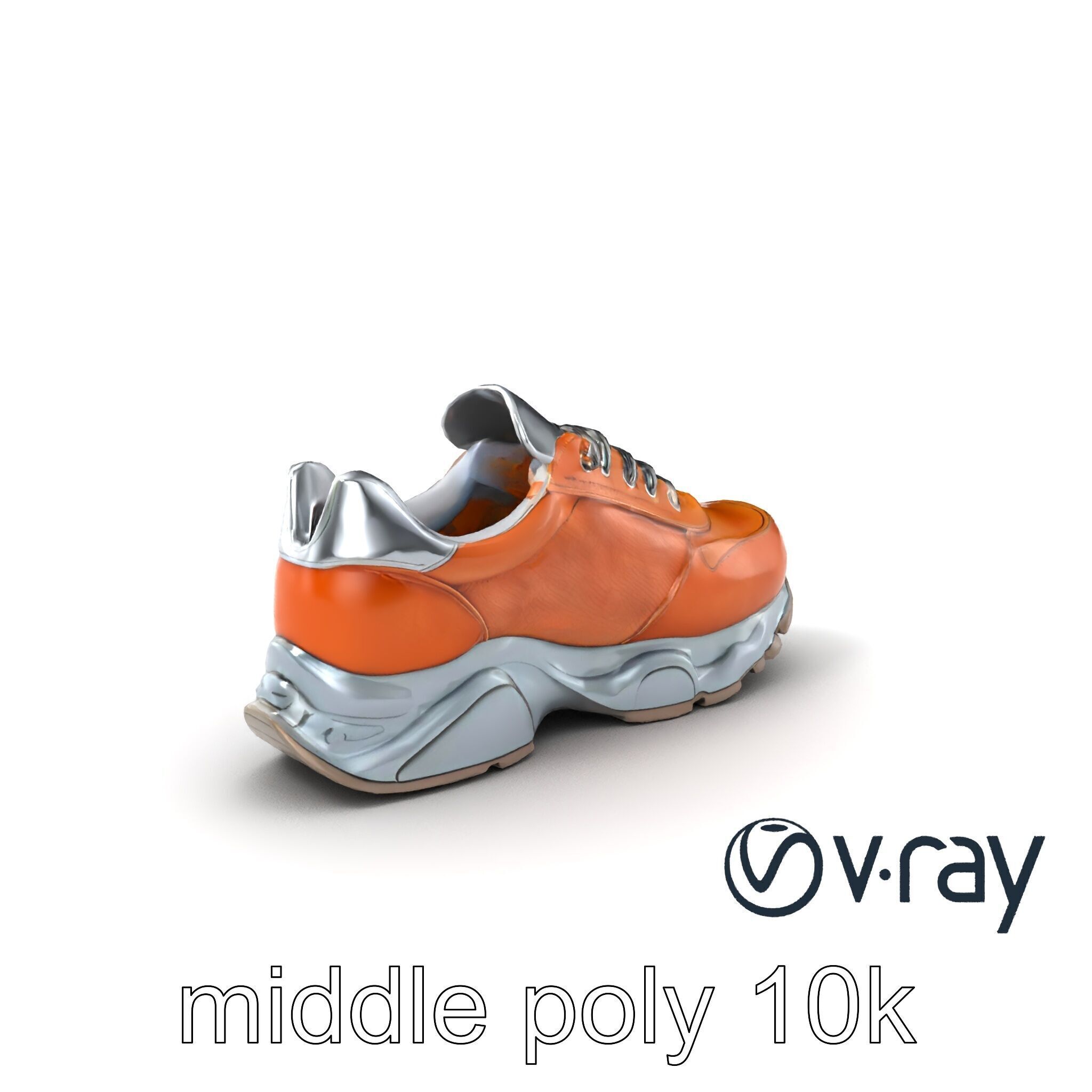 Luxury Designer Sneaker Sculptural model pack Low-poly 3D model_3