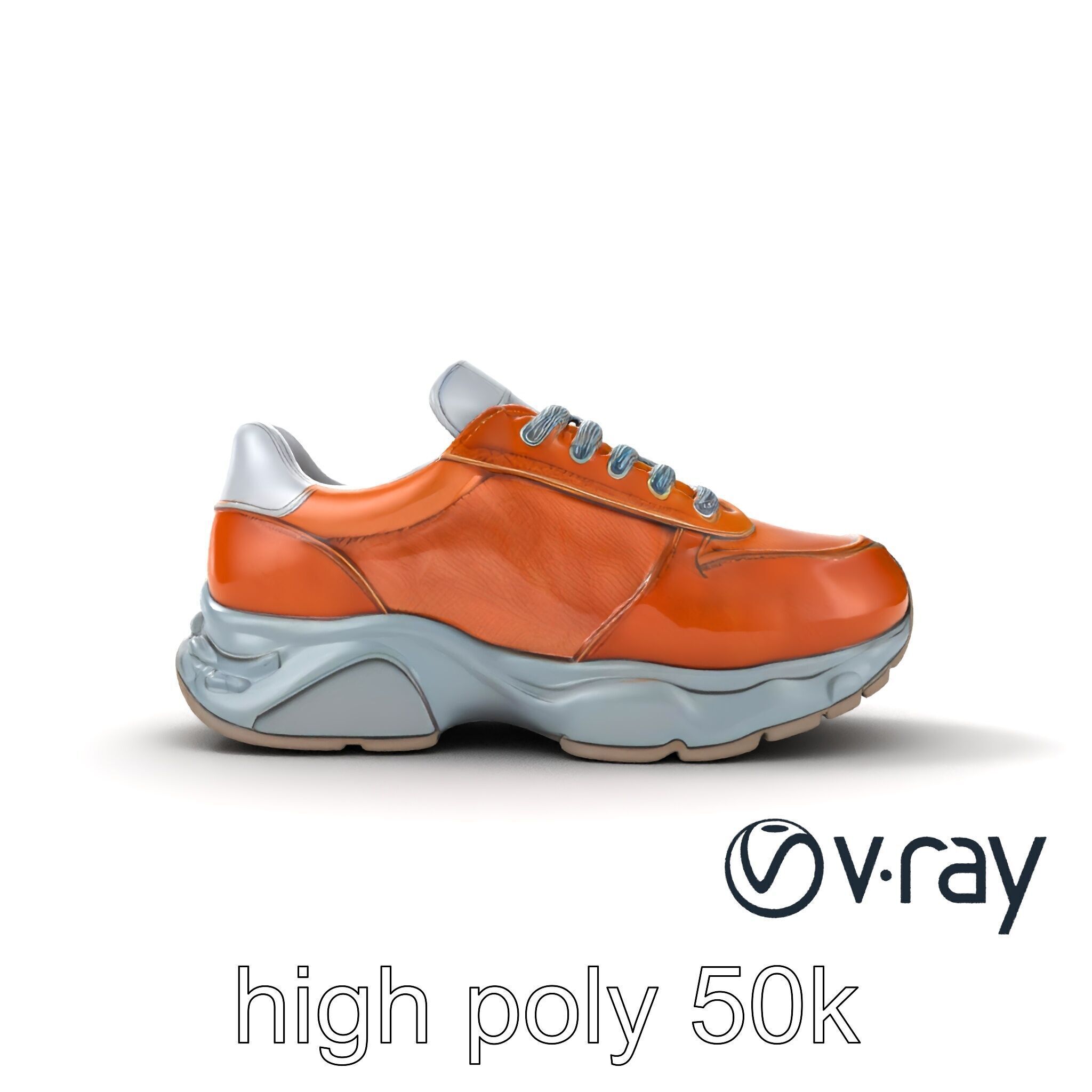 Luxury Designer Sneaker Sculptural model pack Low-poly 3D model_24