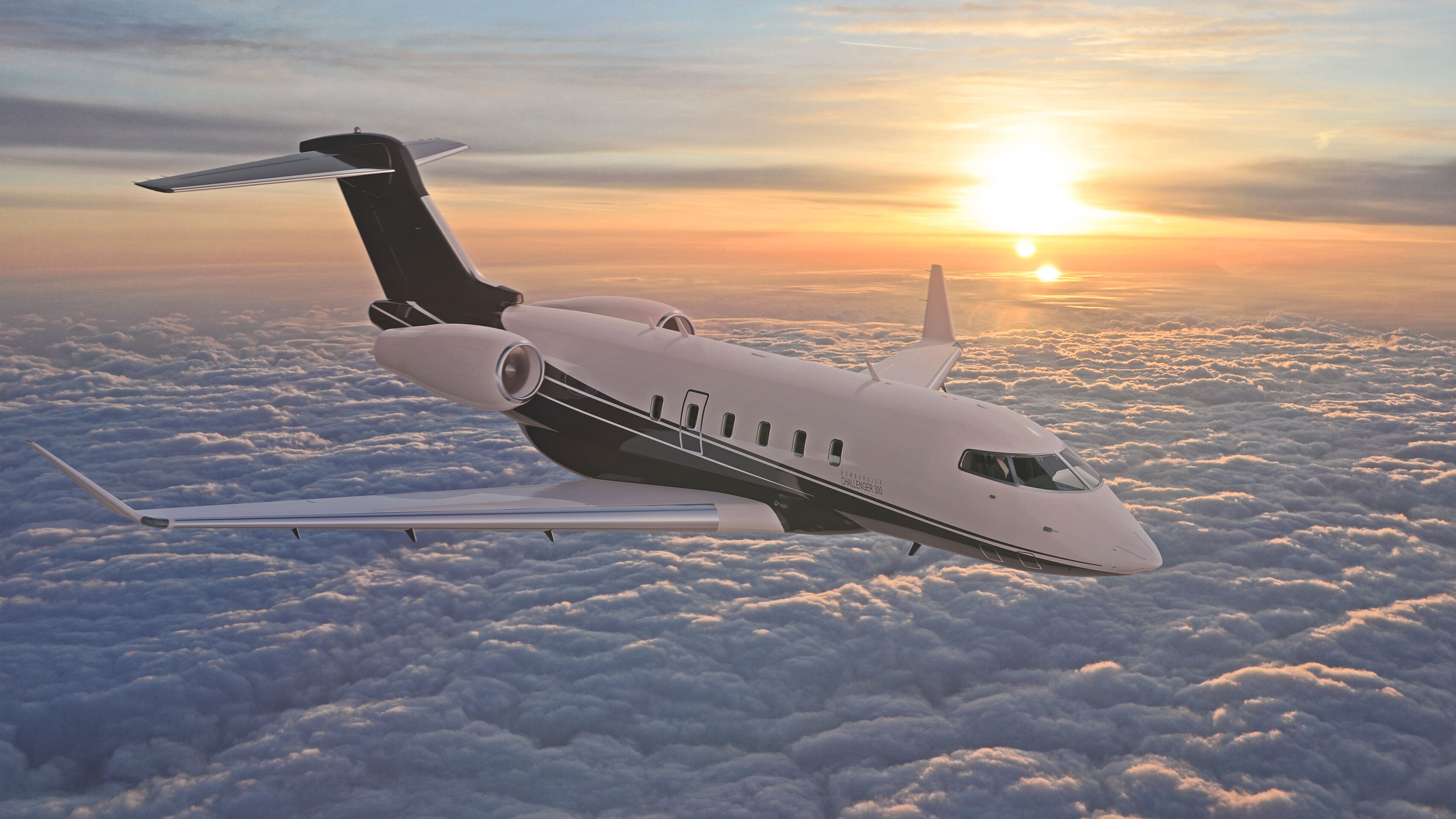 Airplane Bombardier Challenger 350 with interior 3D model_4
