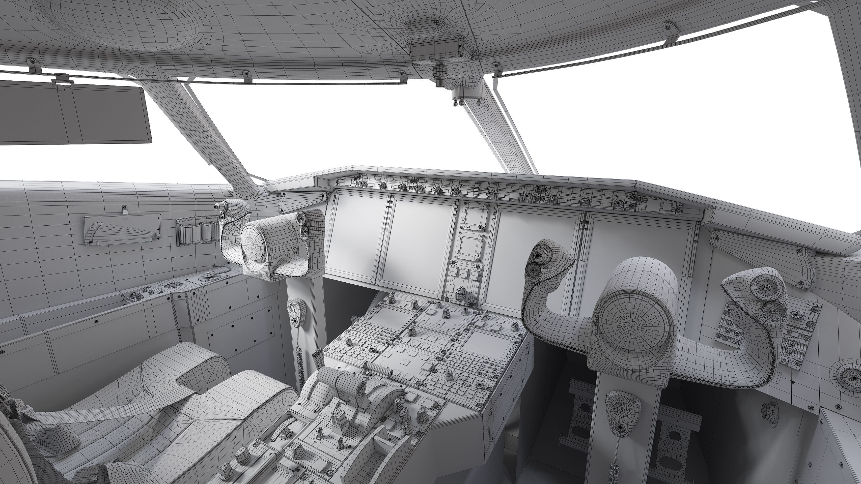 Airplane Bombardier Challenger 350 with interior 3D model_12