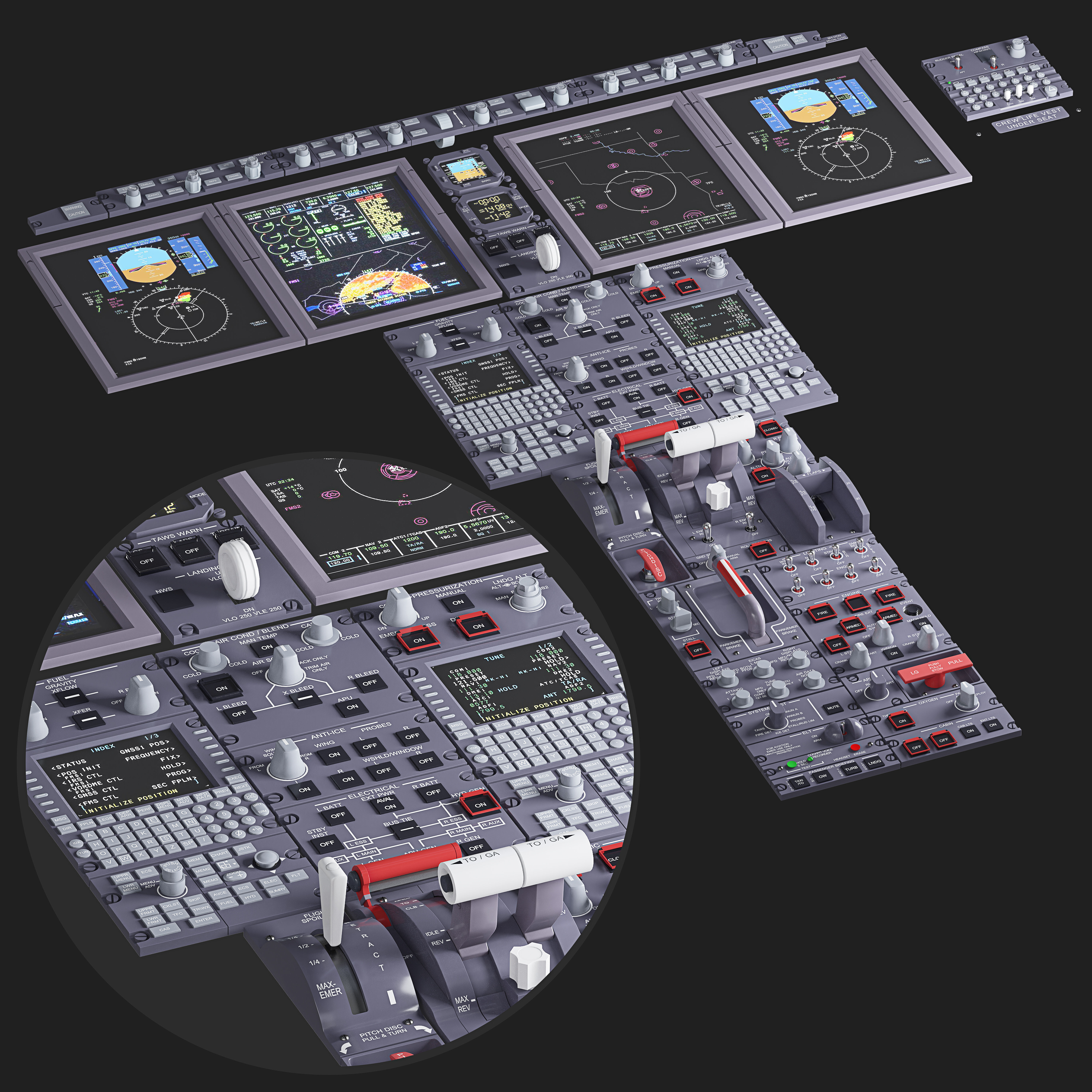 Airplane Bombardier Challenger 350 with interior 3D model_10
