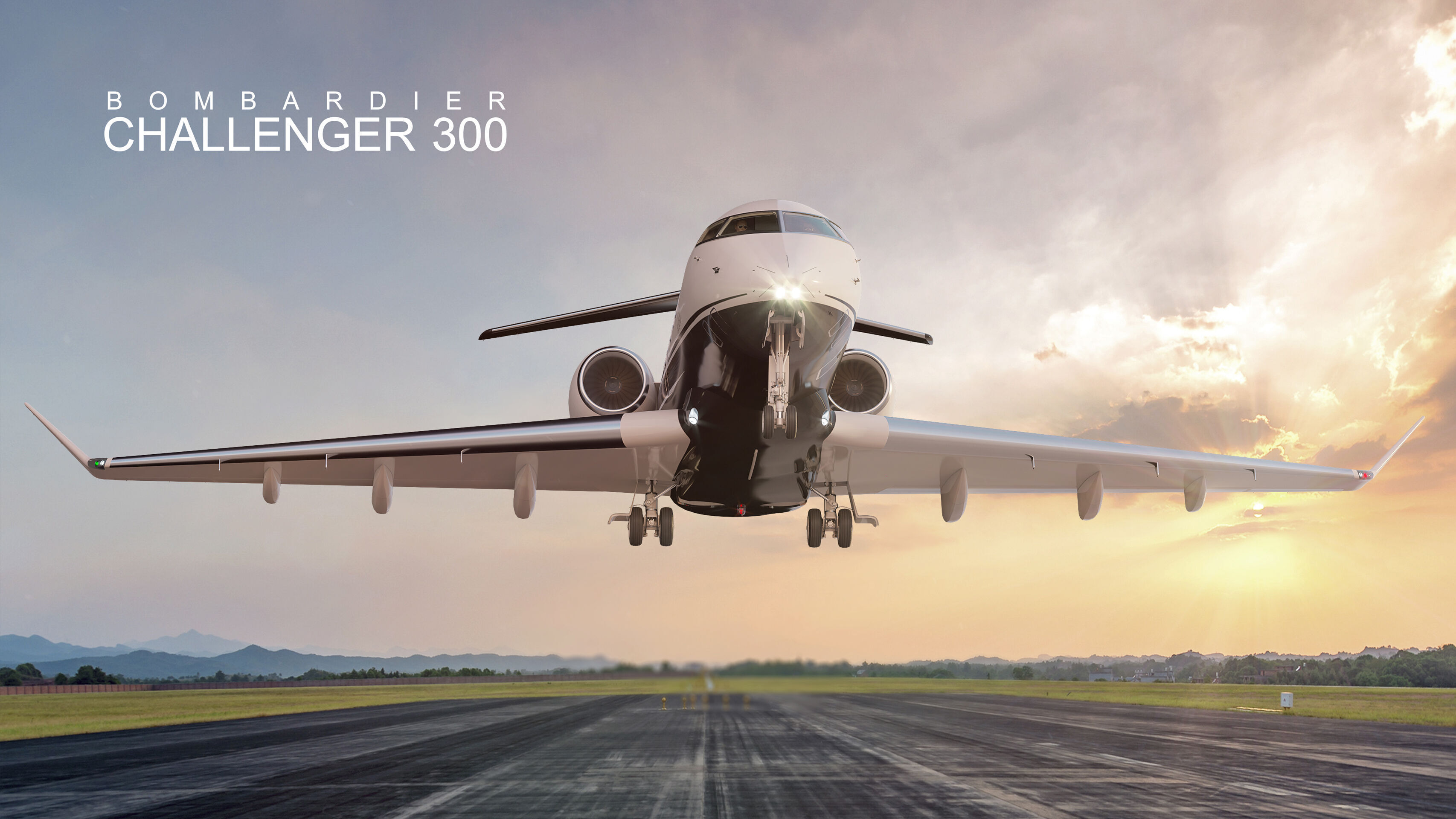 Airplane Bombardier Challenger 350 with interior 3D model_6