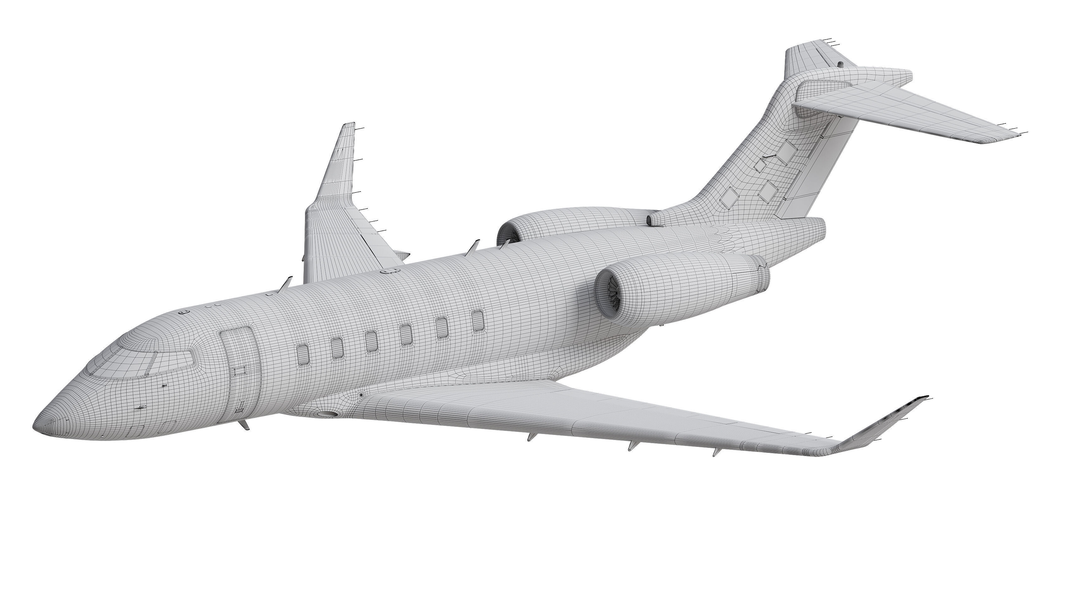 Airplane Bombardier Challenger 350 with interior 3D model_11