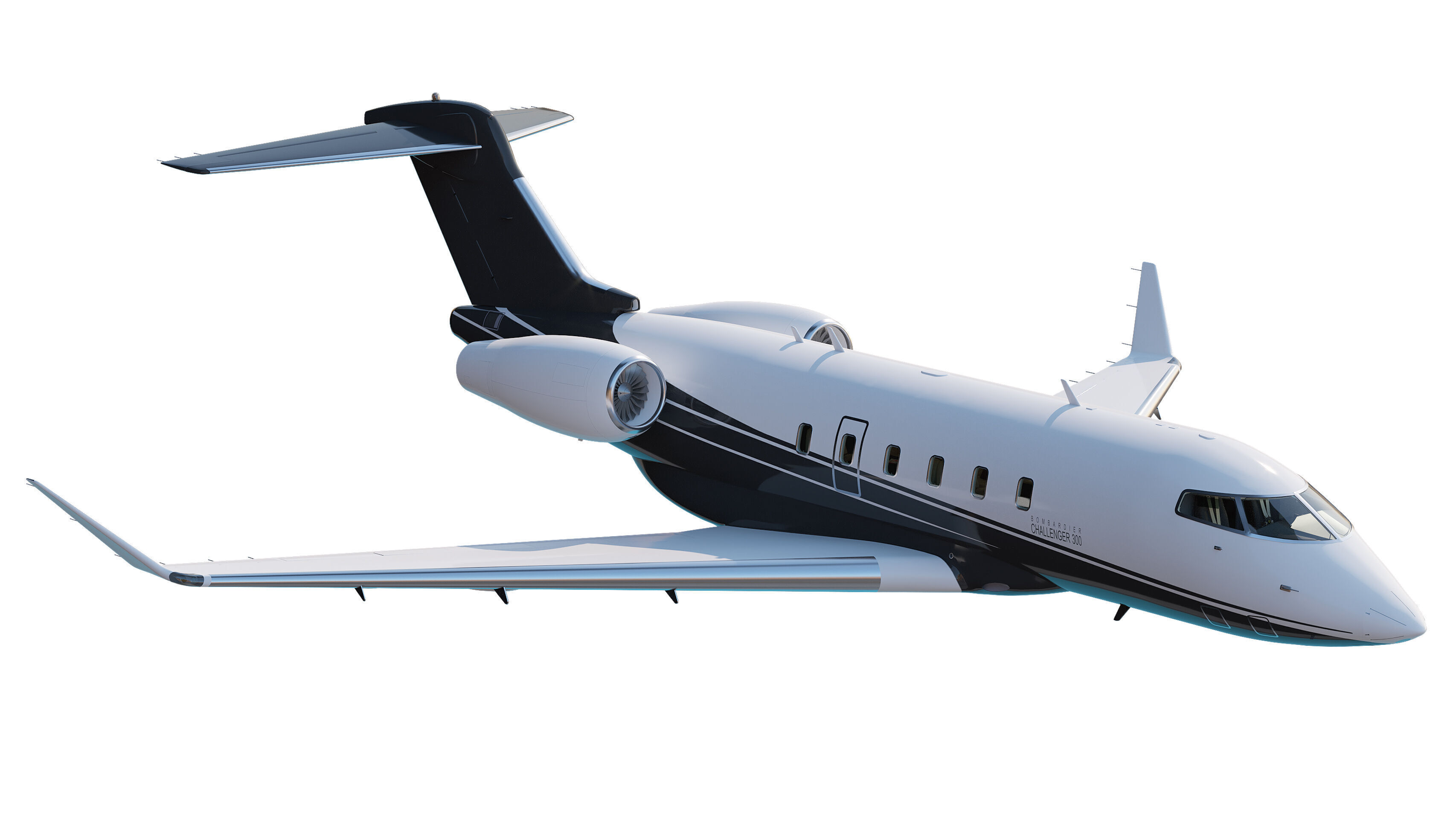 Airplane Bombardier Challenger 350 with interior 3D model_8